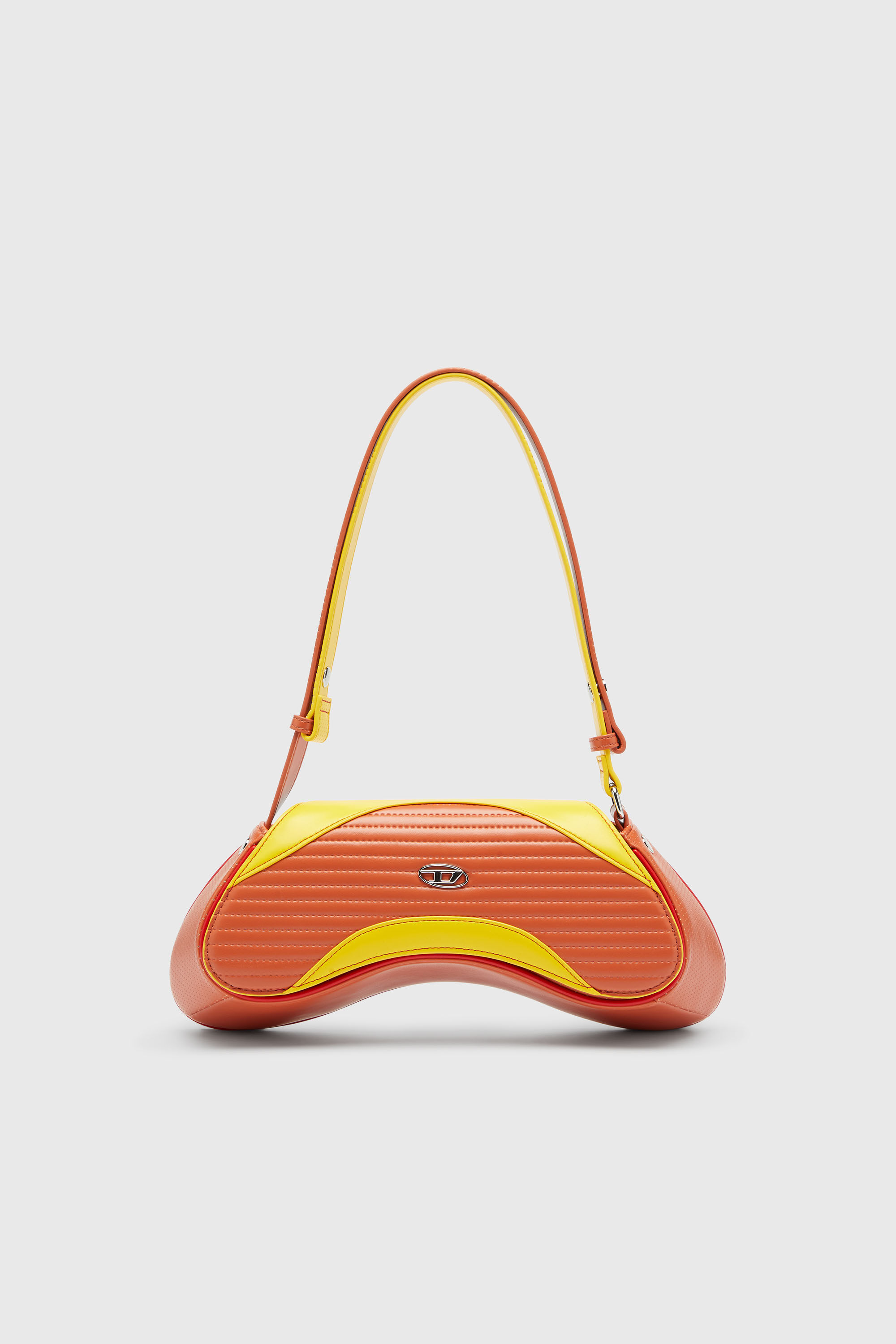 Diesel - PLAY CROSSBODY, Woman's Play - Crossbody bag in quilted perforated PU in Orange/Yellow - 1