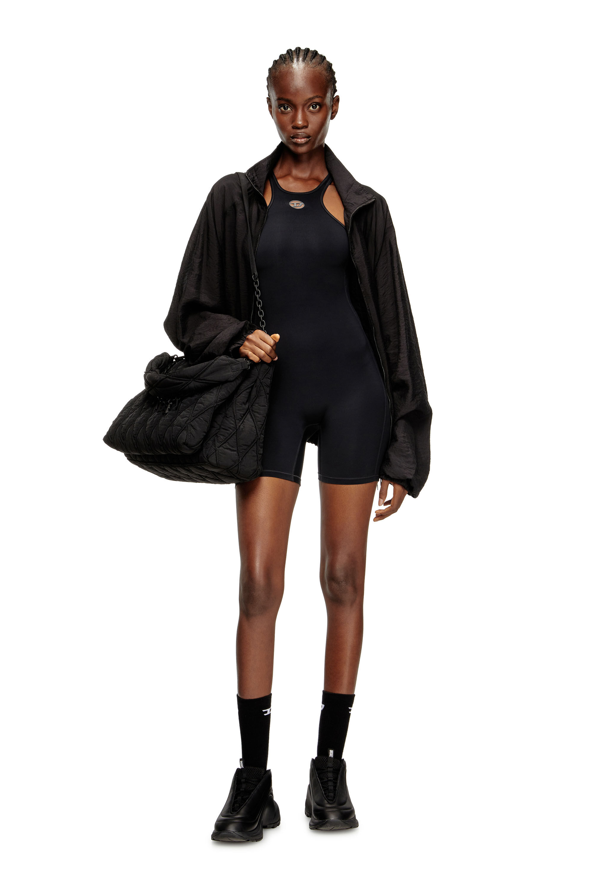 Diesel - NYDIA-UTLT, Mono con espalda deportiva Mujer in Negro - 5