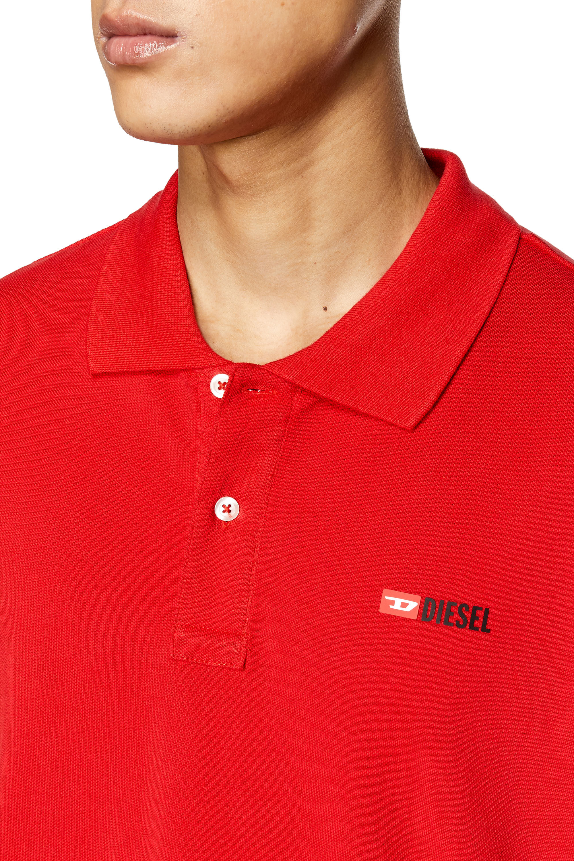 Diesel - T-SMITH-DIV, Man Polo shirt with high-density logo print in Red - Image 6