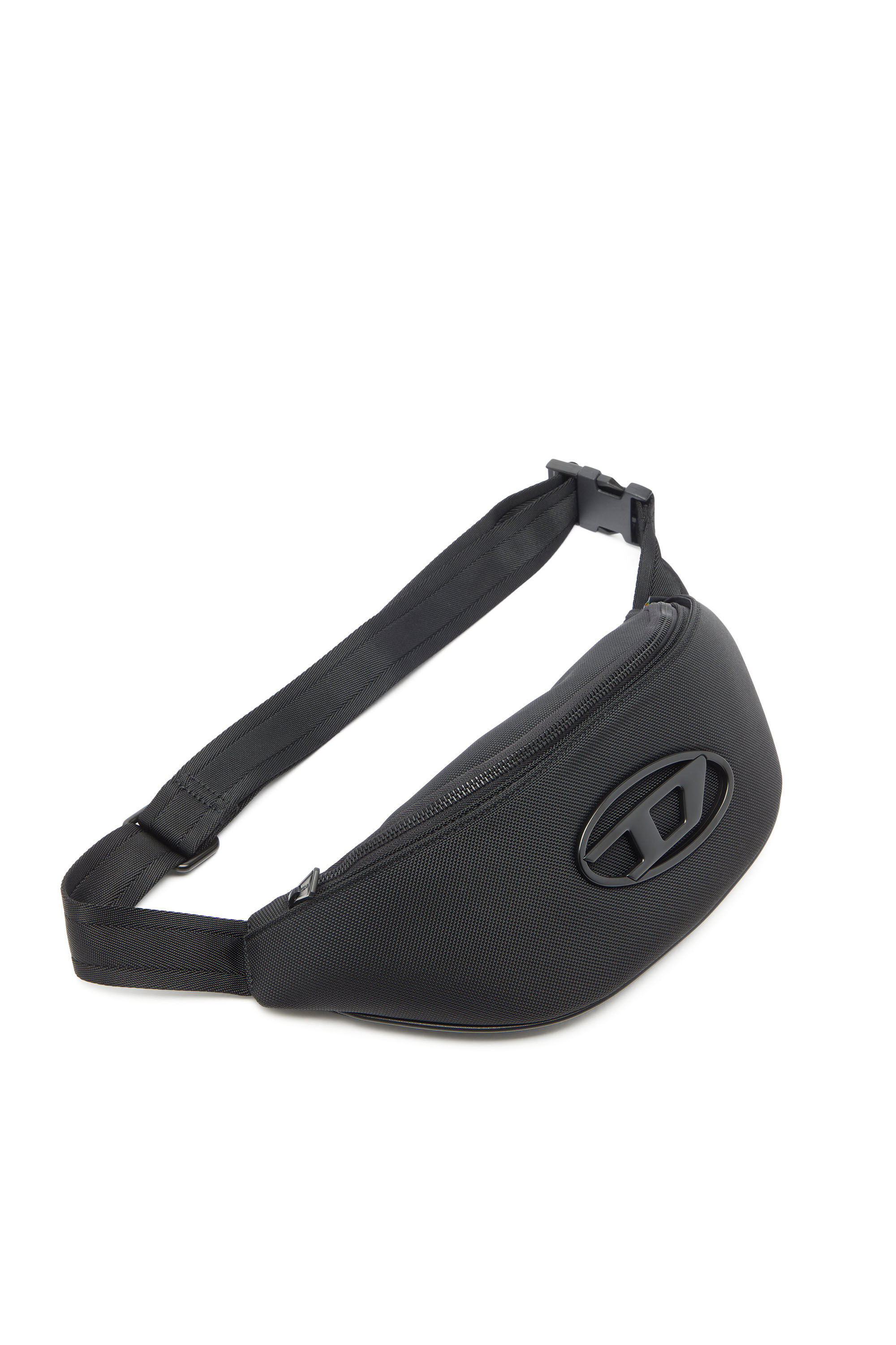 Diesel - HOLI-D BELT BAG M, Holi-D - Bolso ri&ntilde;onera de nylon con bolsillo interior Unisex in Negro - 5