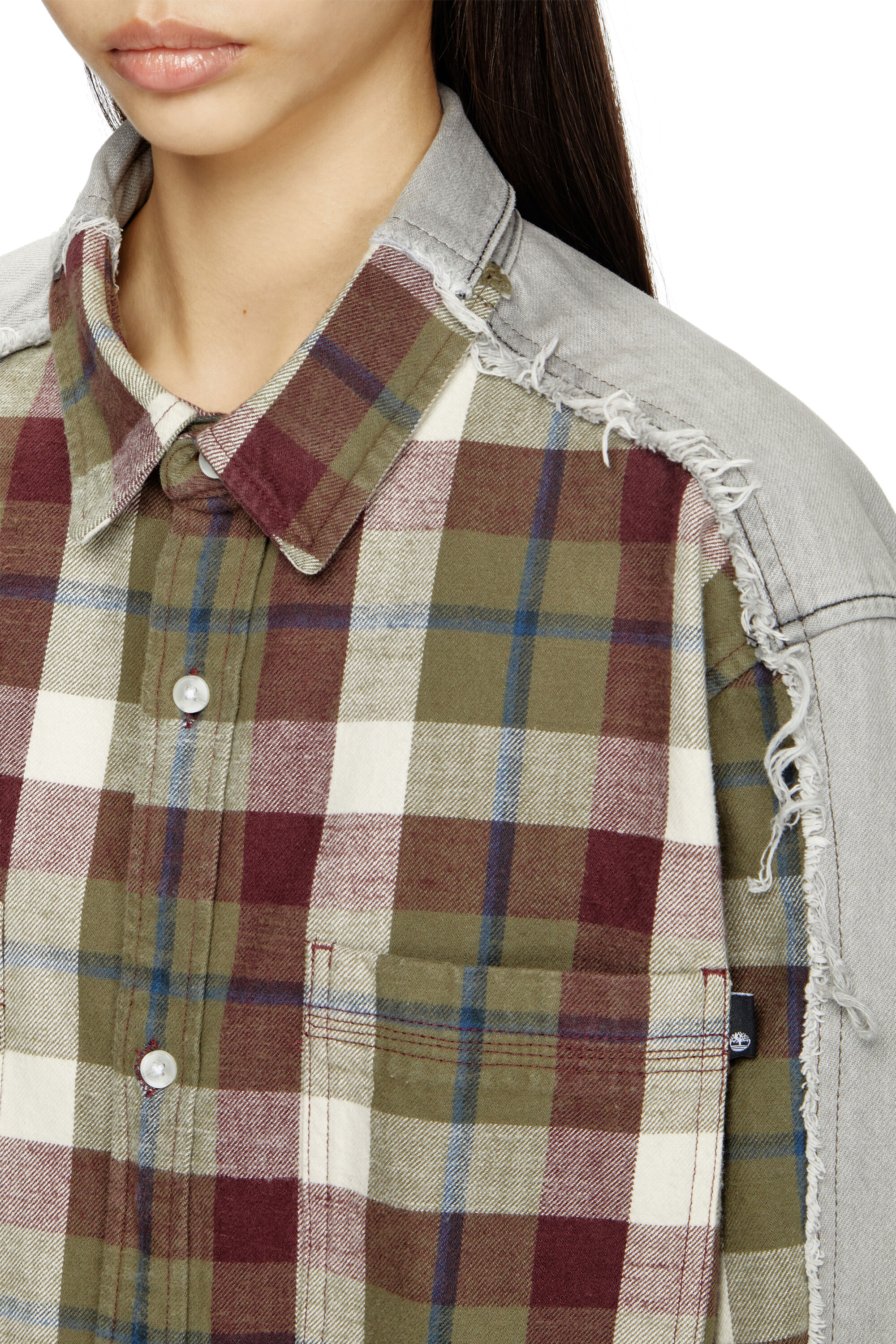 Diesel - Shirt Diseloves 8B, Camisa de denim con efecto lejía y cuadros Unisex in Multicolor - 4