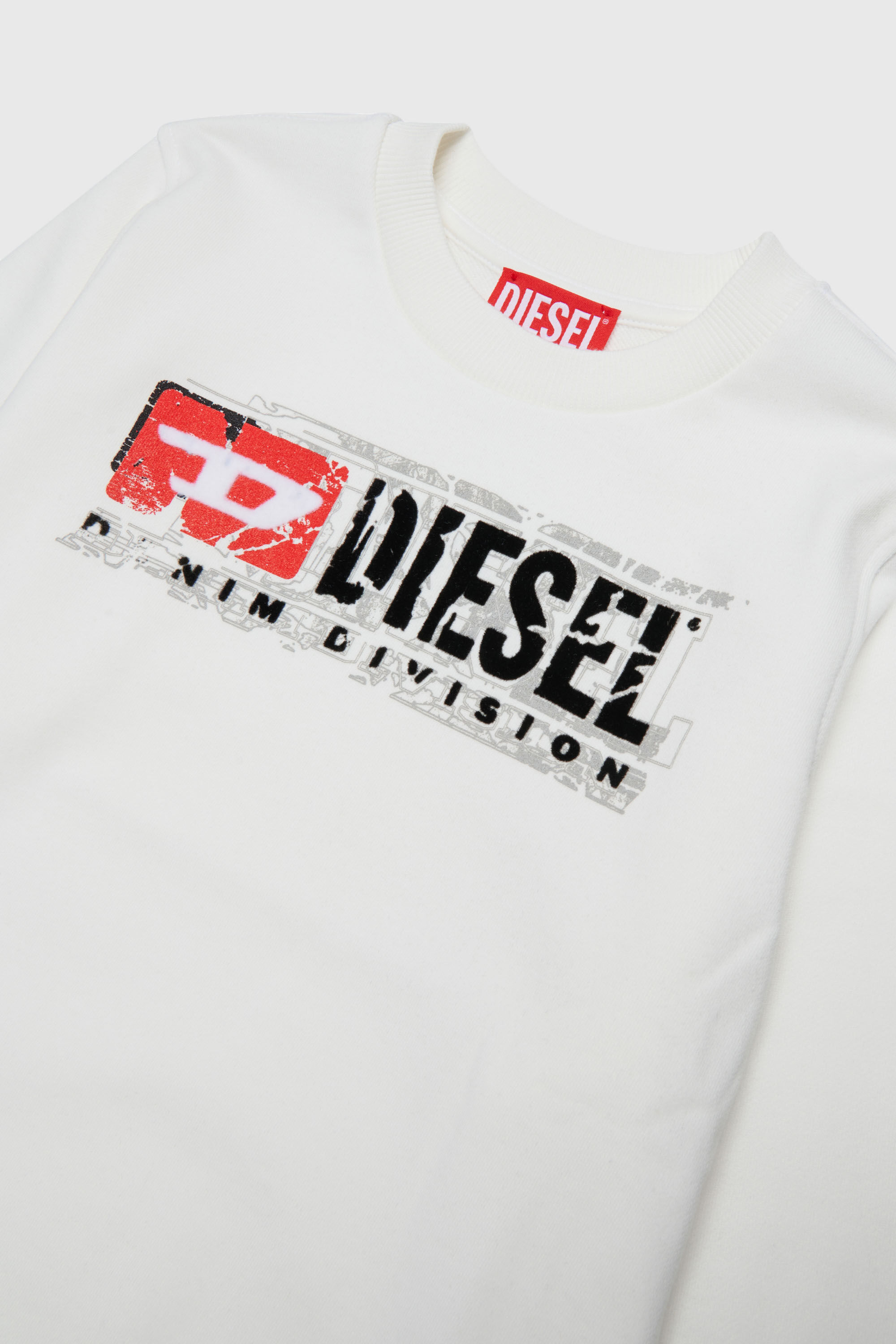 Diesel - SLOMIX, Sudadera con logo efecto desgastado Hombre in Blanco - 3
