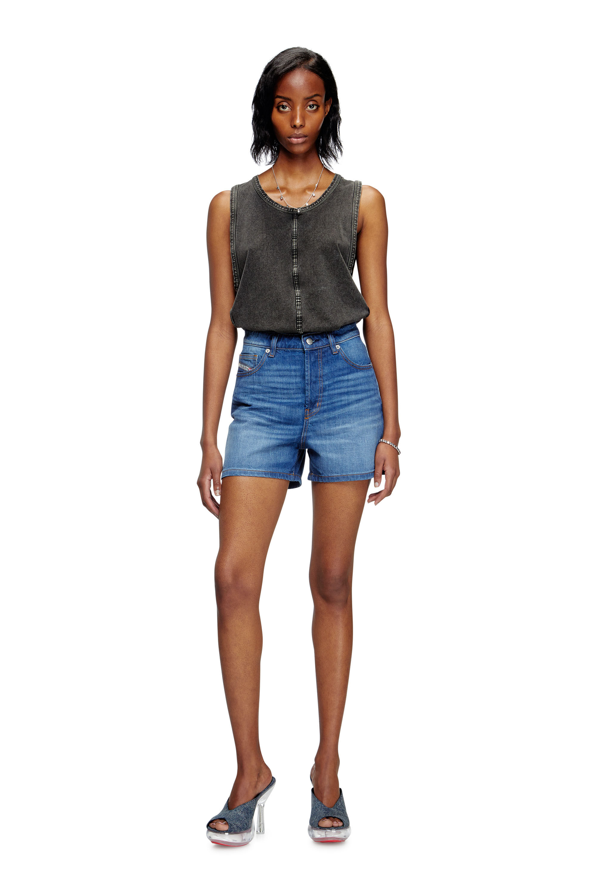Diesel - DE-JIRO, Pantalones cortos en denim Mujer in Azul marino - 1