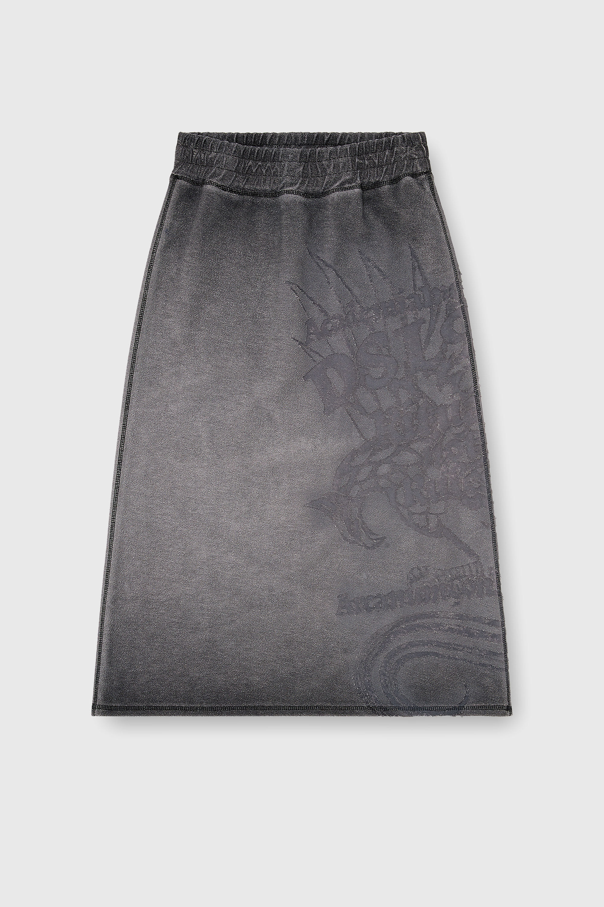 Diesel - O-BEAUTY, Falda midi de felpa con estampado devor&eacute; Mujer in Gris - 2