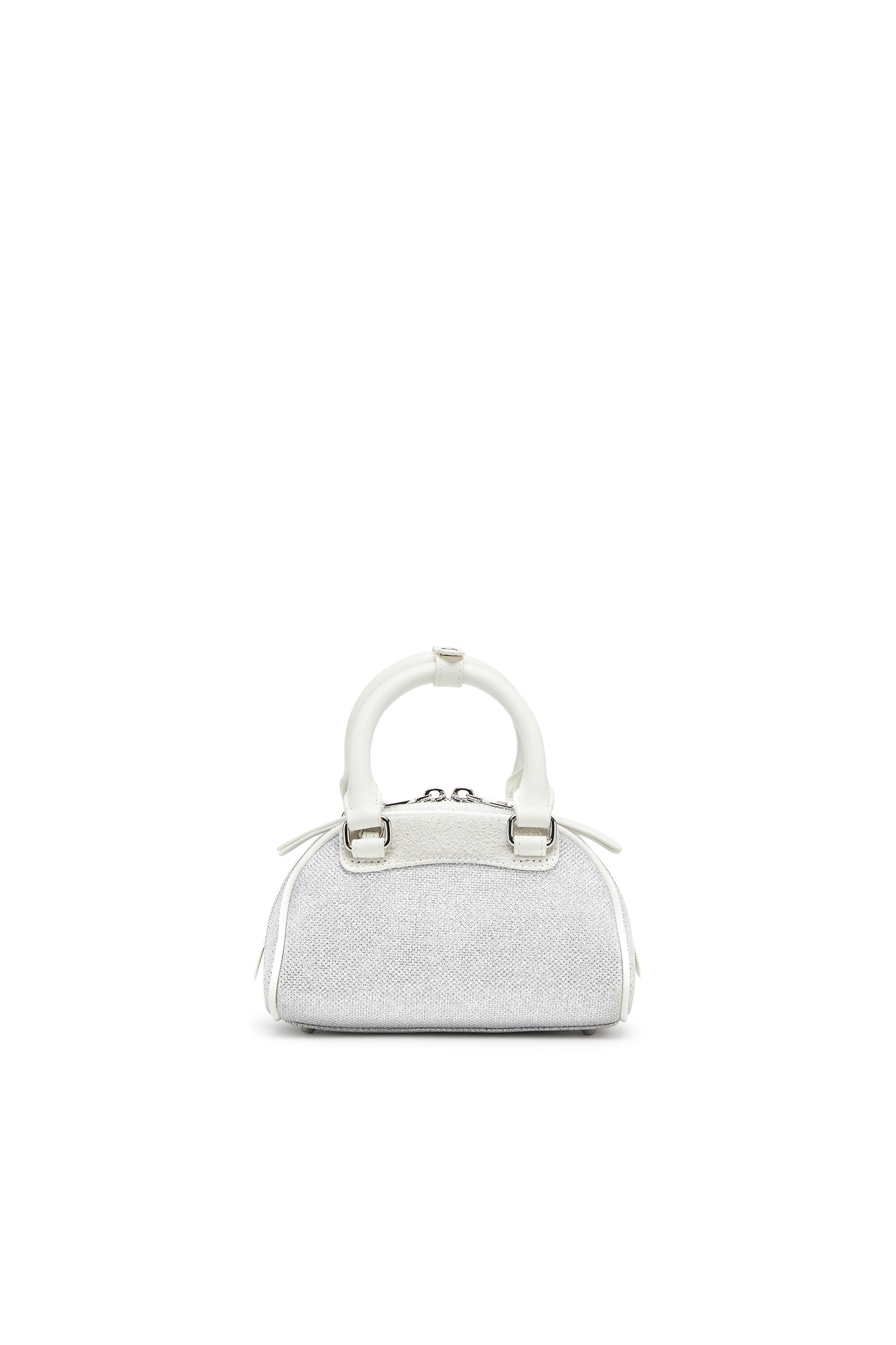 Diesel - 1DR DOME CROSSBODY, 1DR Dome-Mini bolso tipo bowling en tejido Lurex Mujer in Blanco - 2