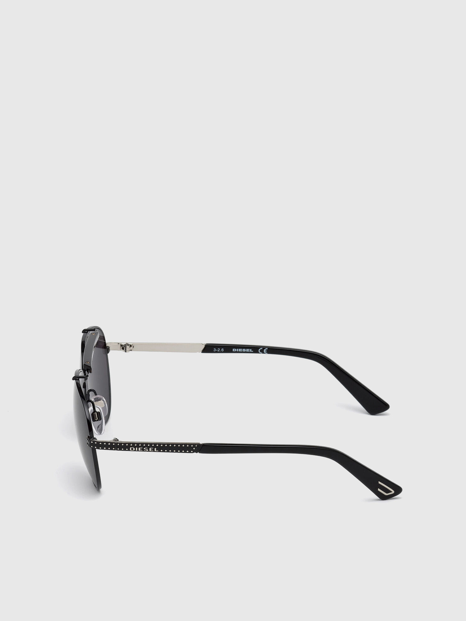 Diesel - DL0238, Gafas de aviador clásicas Hombre in Negro - 2
