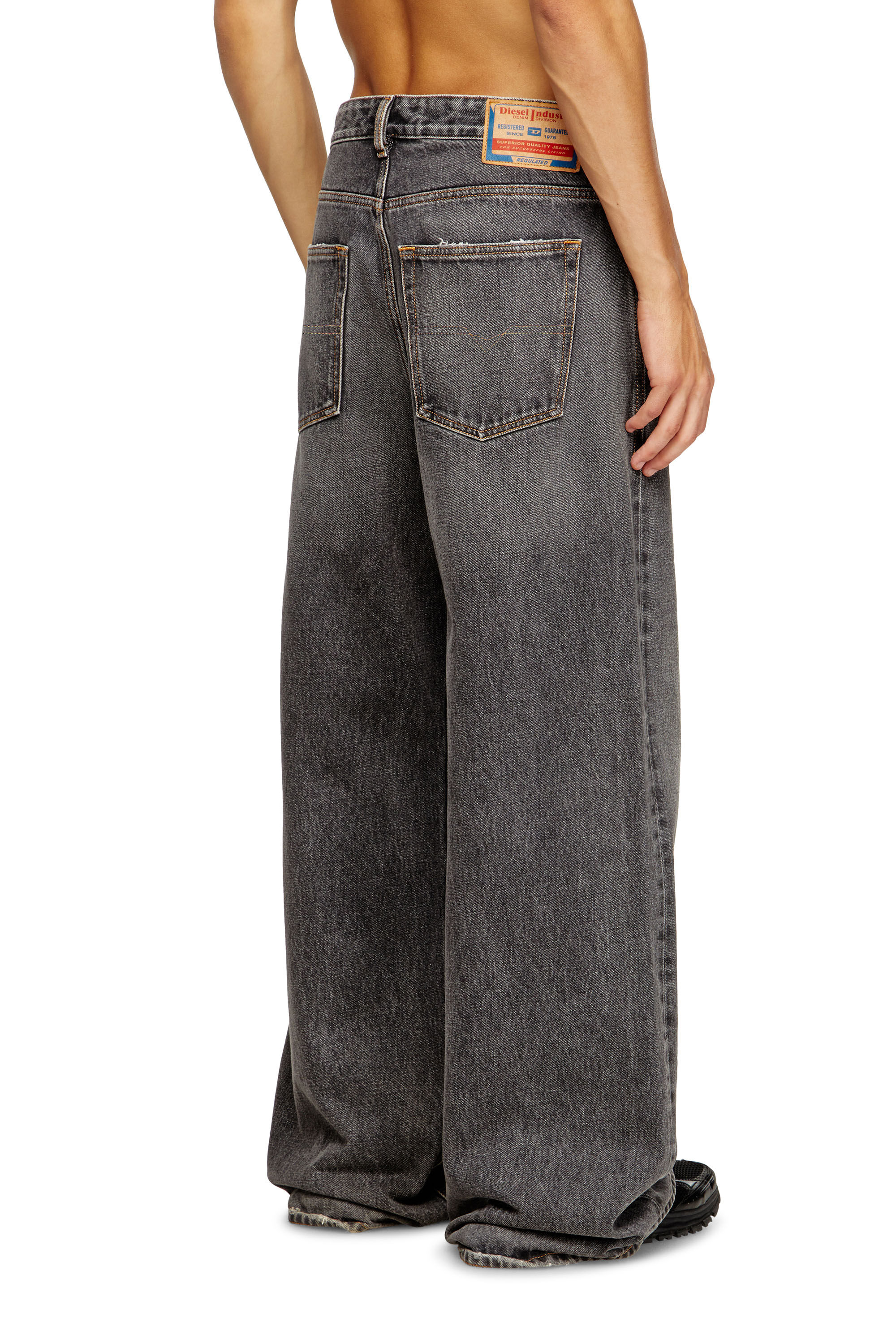 Diesel - Relaxed Jeans D-Rise 007F6 Hombre, Negro/Gris oscuro - 4