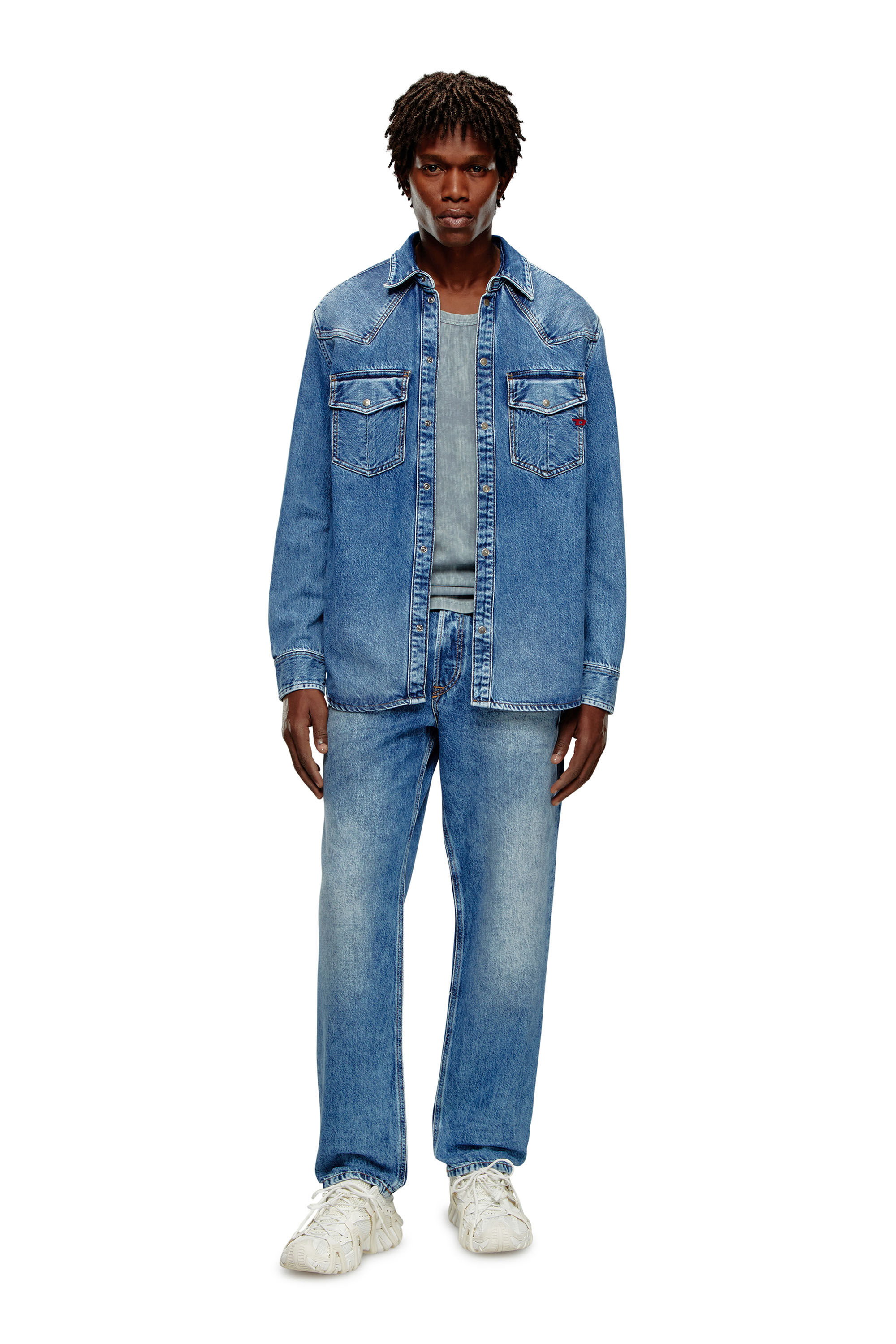 Camisa western en denim 100 algod n Hombre D OCEAN Diesel
