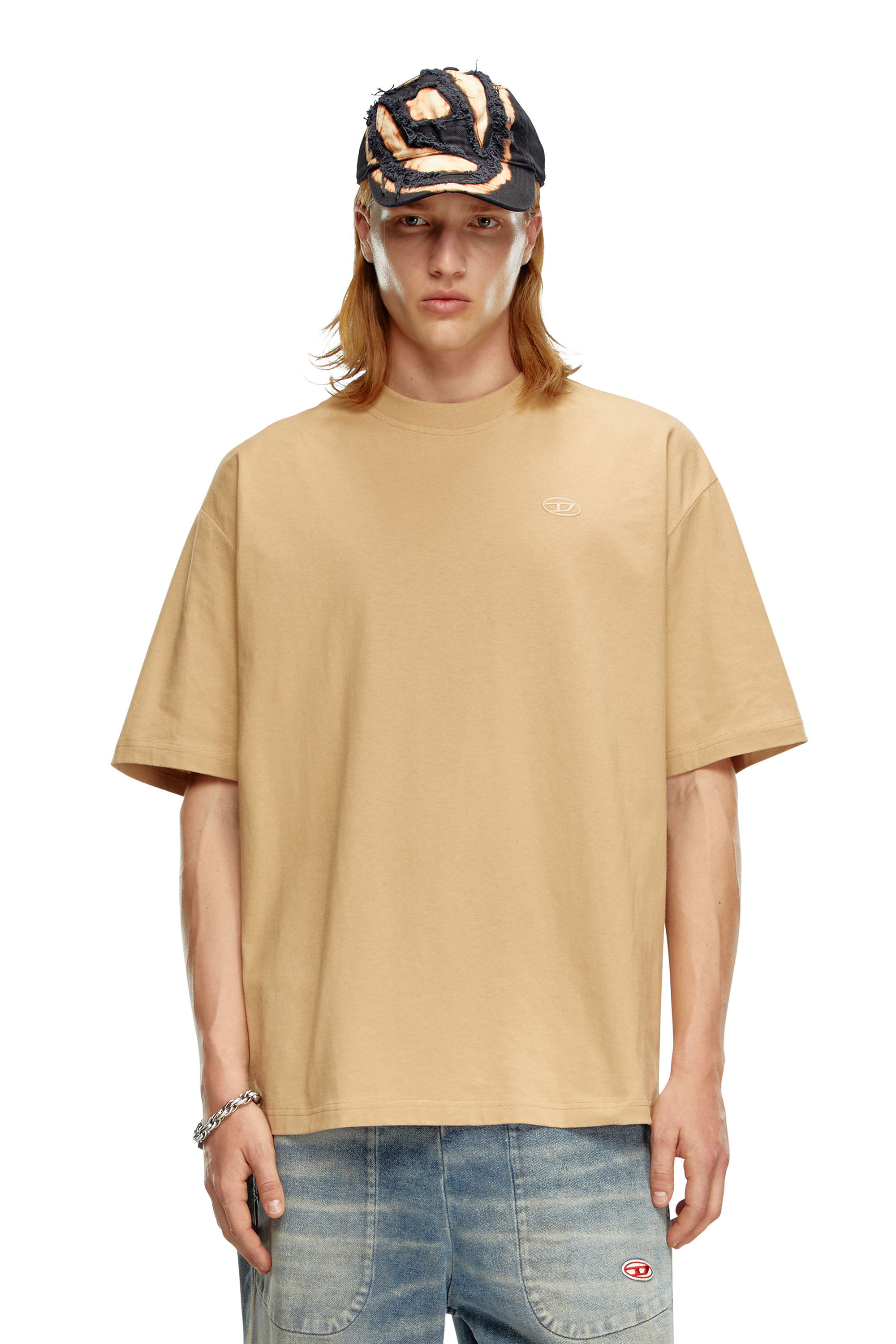 Camiseta con bordado oval D grande Hombre Marron Diesel