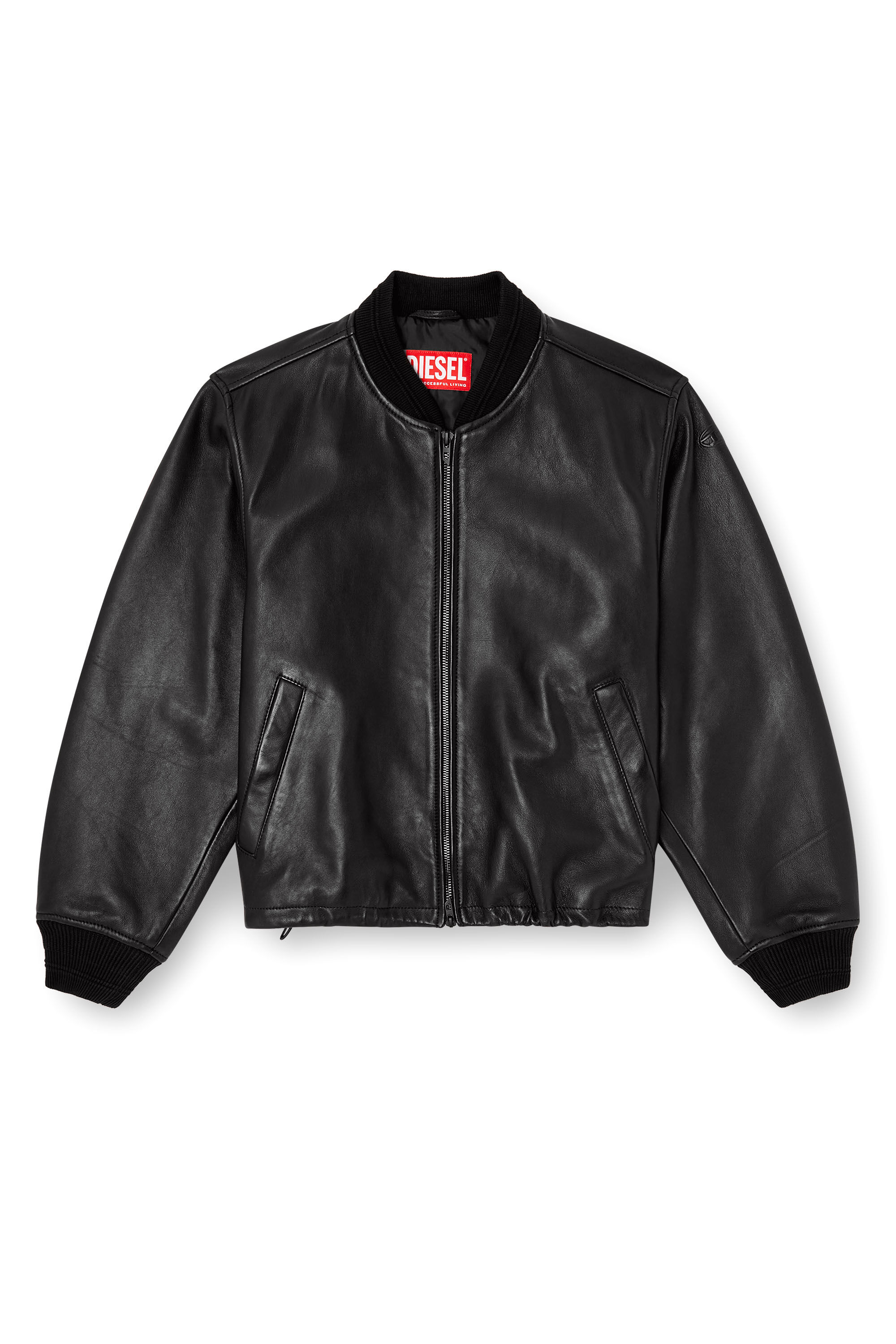 Diesel - L-ILYAN, Chaqueta bomber de cuero Mujer in Negro - 2