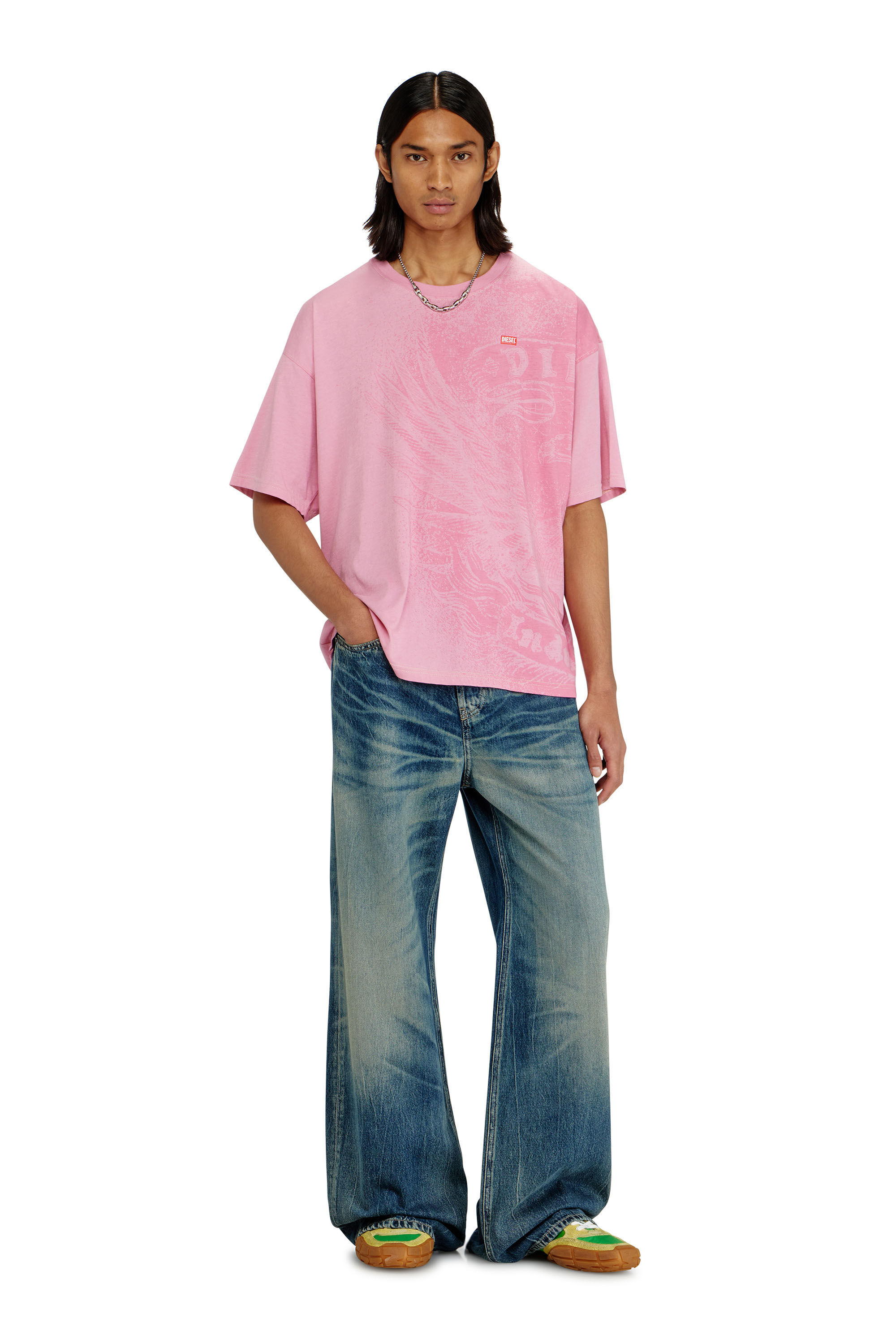 Diesel - T-BOXT-AA3, Camiseta de corte relajado con estampados de Hombre in Rosa - 1