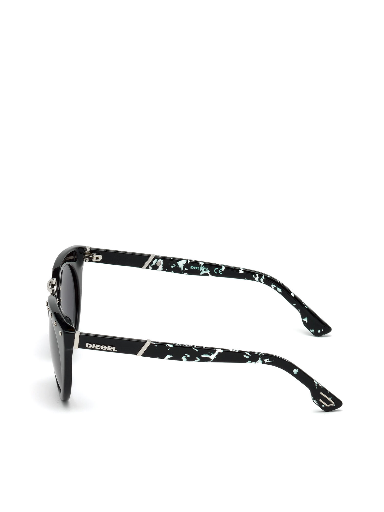 Diesel - DL0211, Gafas de montura original con detalles en piel Mujer in Negro - 3