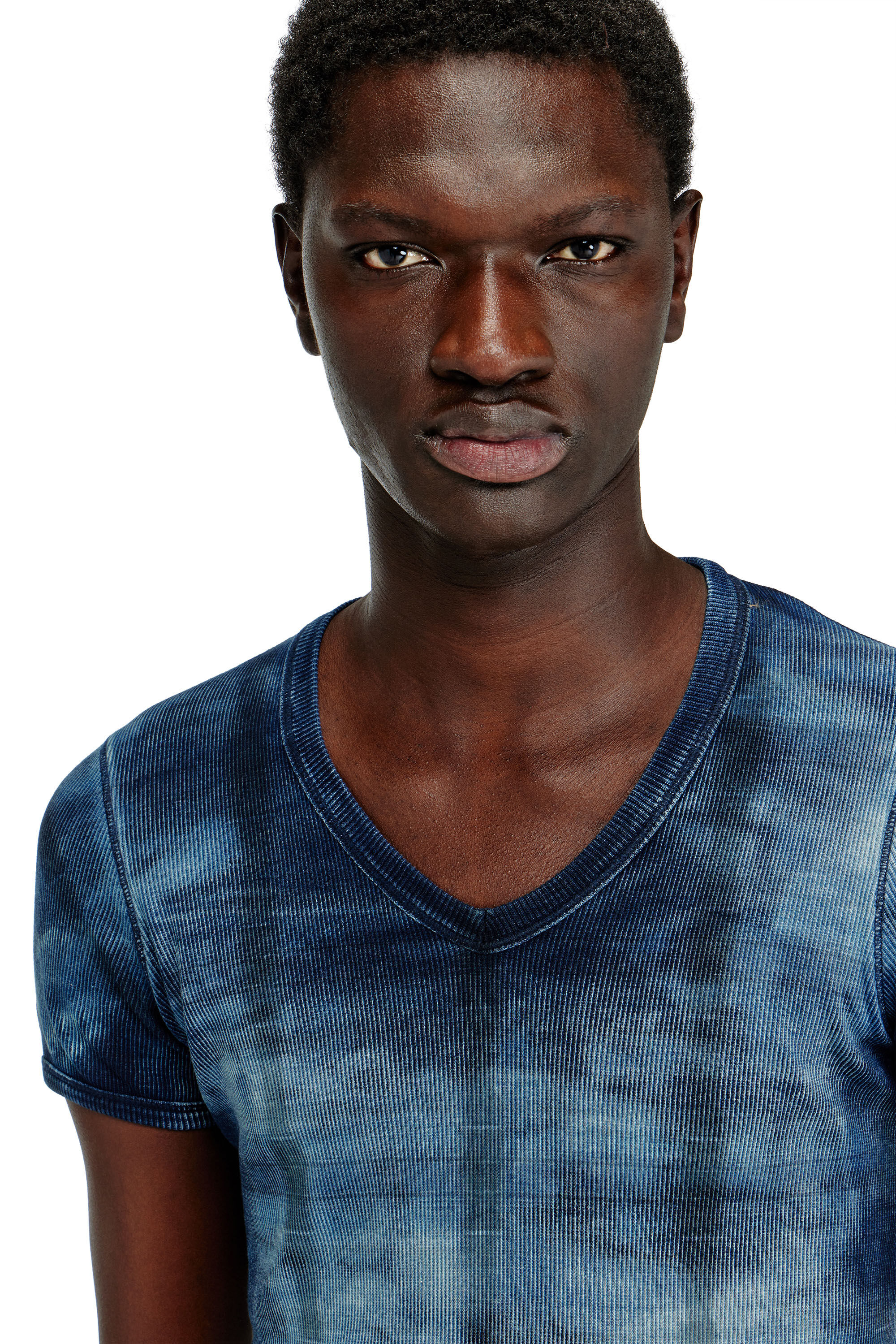 Diesel - T-LUUCAS, Top de rayos X de canal&eacute; con estampado a cuadros Hombre in Azul marino - 5