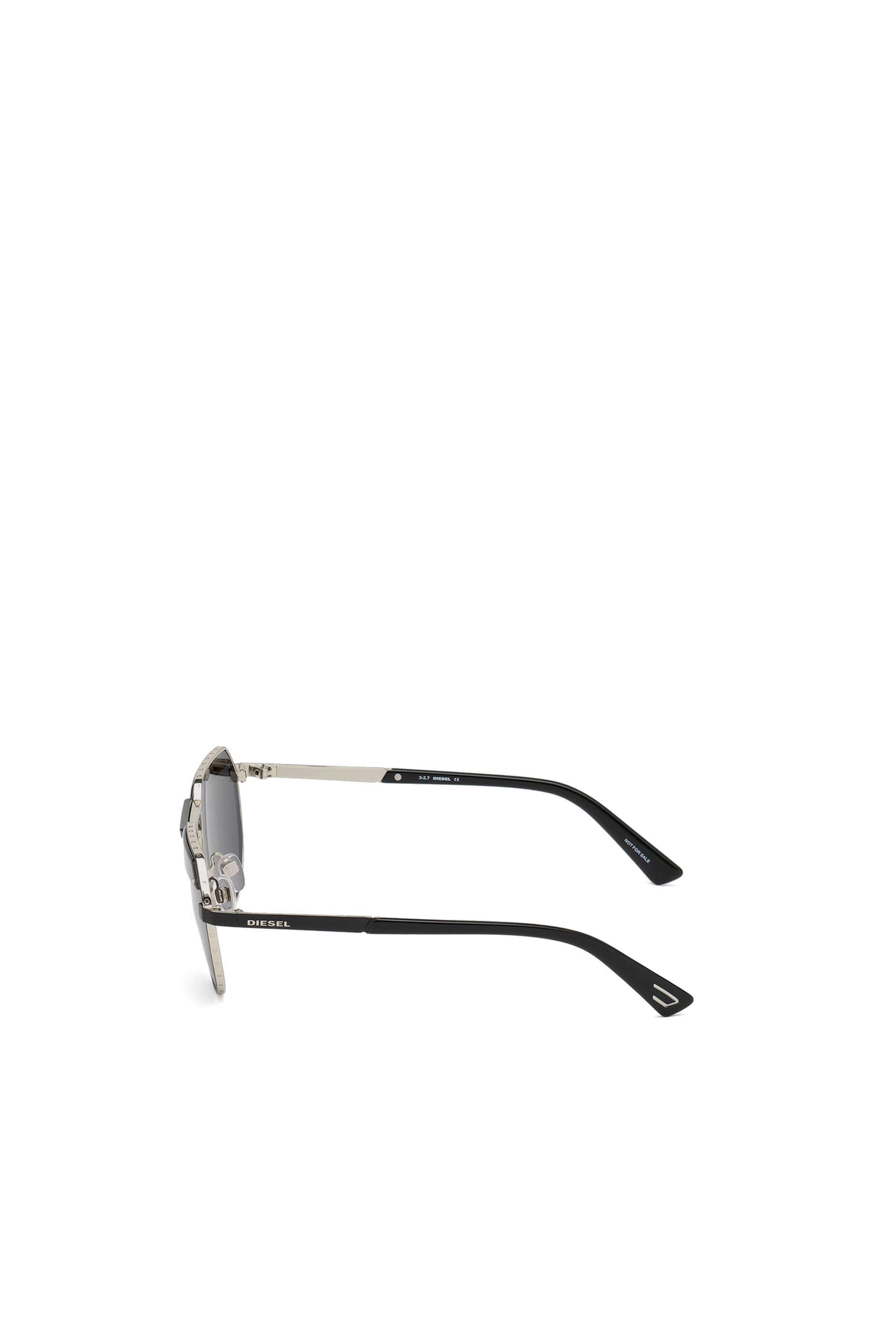 Diesel - DL0260, Gafas con montura hexagonal y panel moldeado por inyección Unisex in Negro - 4