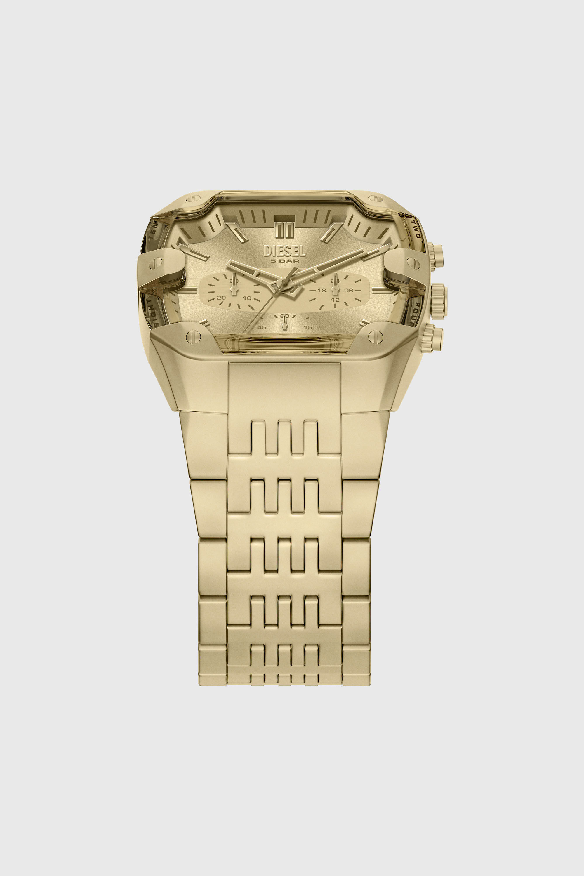 Diesel - DZ4718 WATCH, Reloj Spiked Cushion de acero inoxidable tono dorado Hombre in Dorado - 4