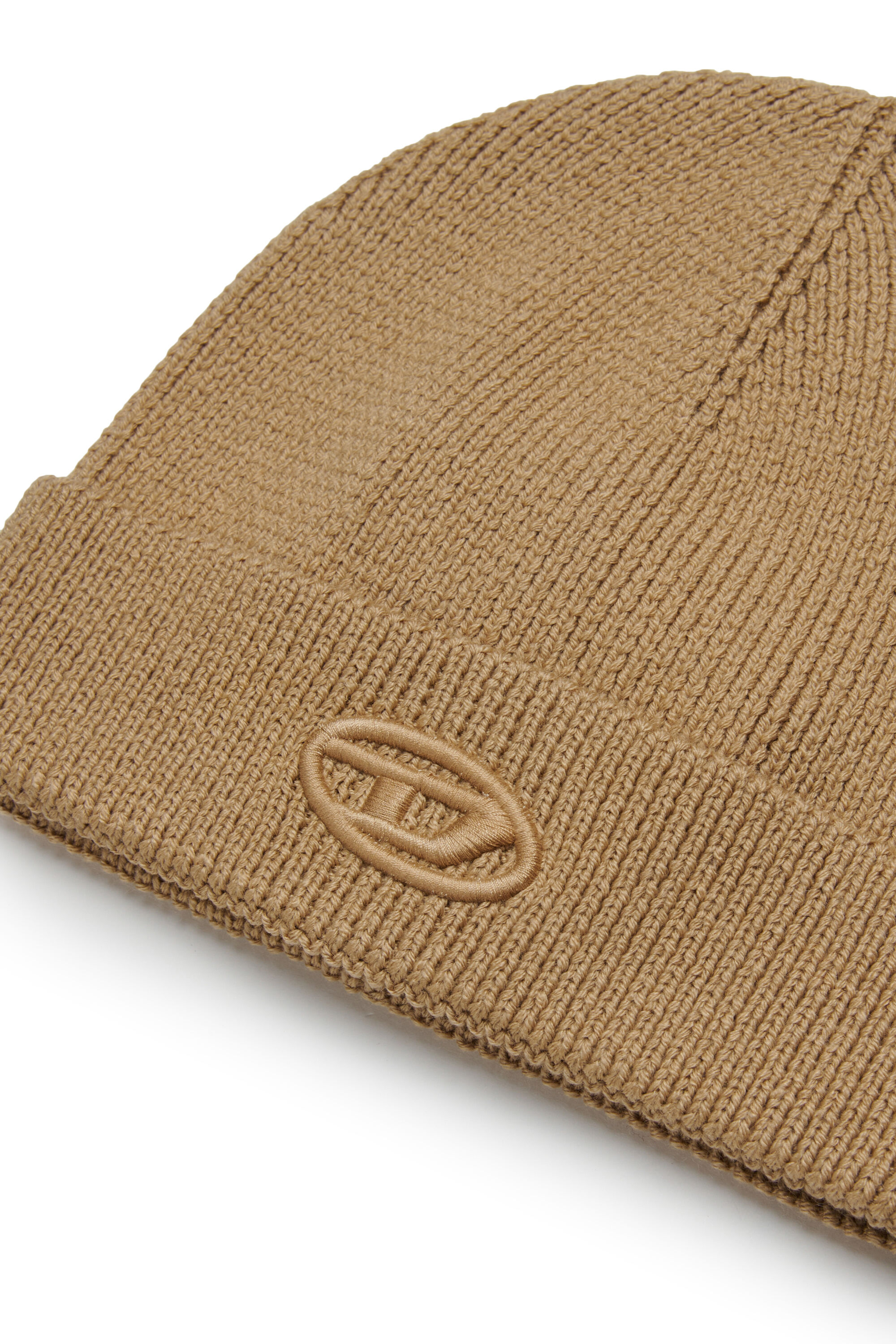 Diesel - FKCODERFULLYC, Gorro de lana con logo bordado Unisex in Marrón - 3