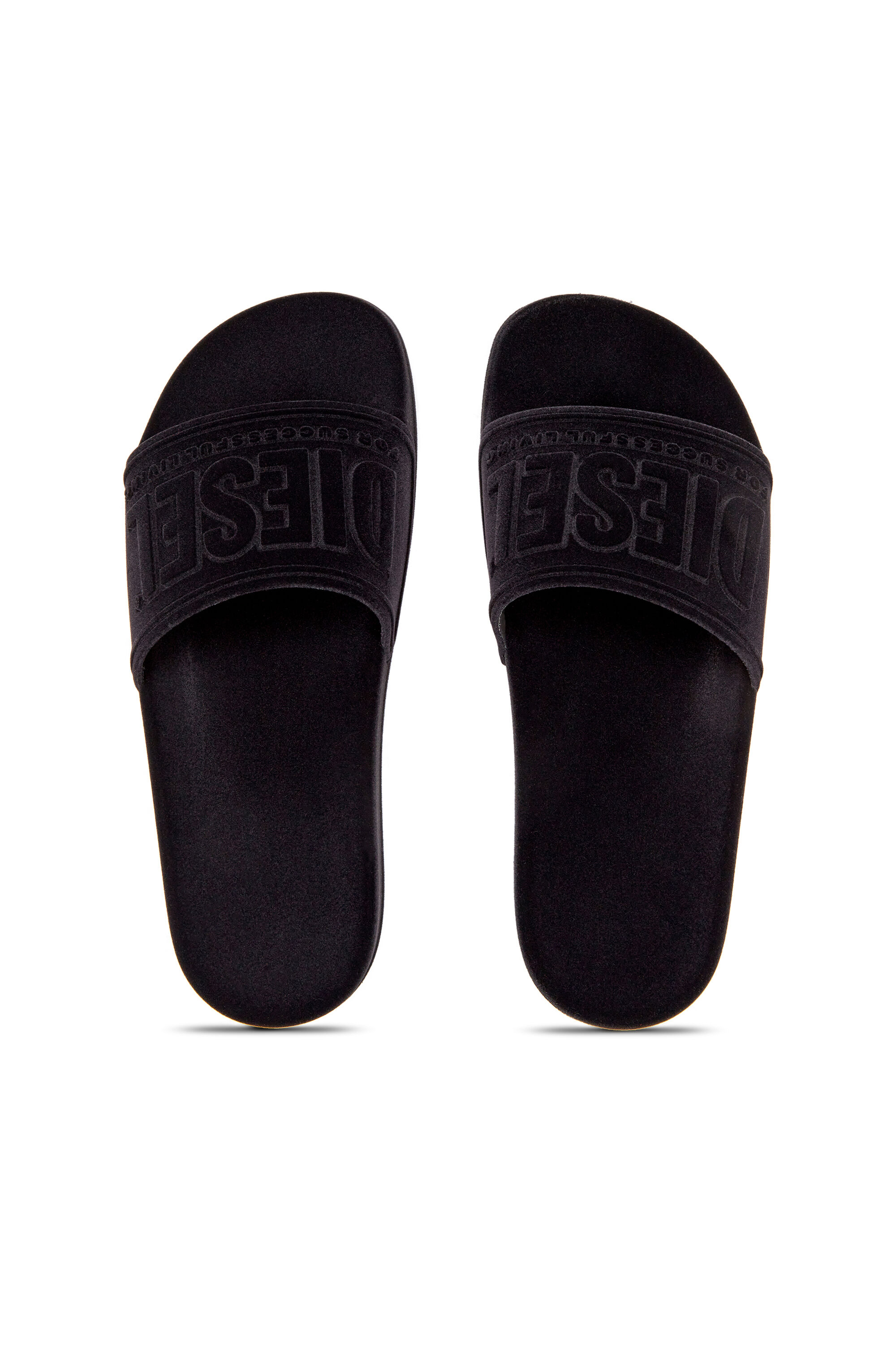Diesel - SA-MAYEMI CC W, Sa-Mayemi-Sandalias de piscina con flocado aterciopelado Mujer in Negro - 4