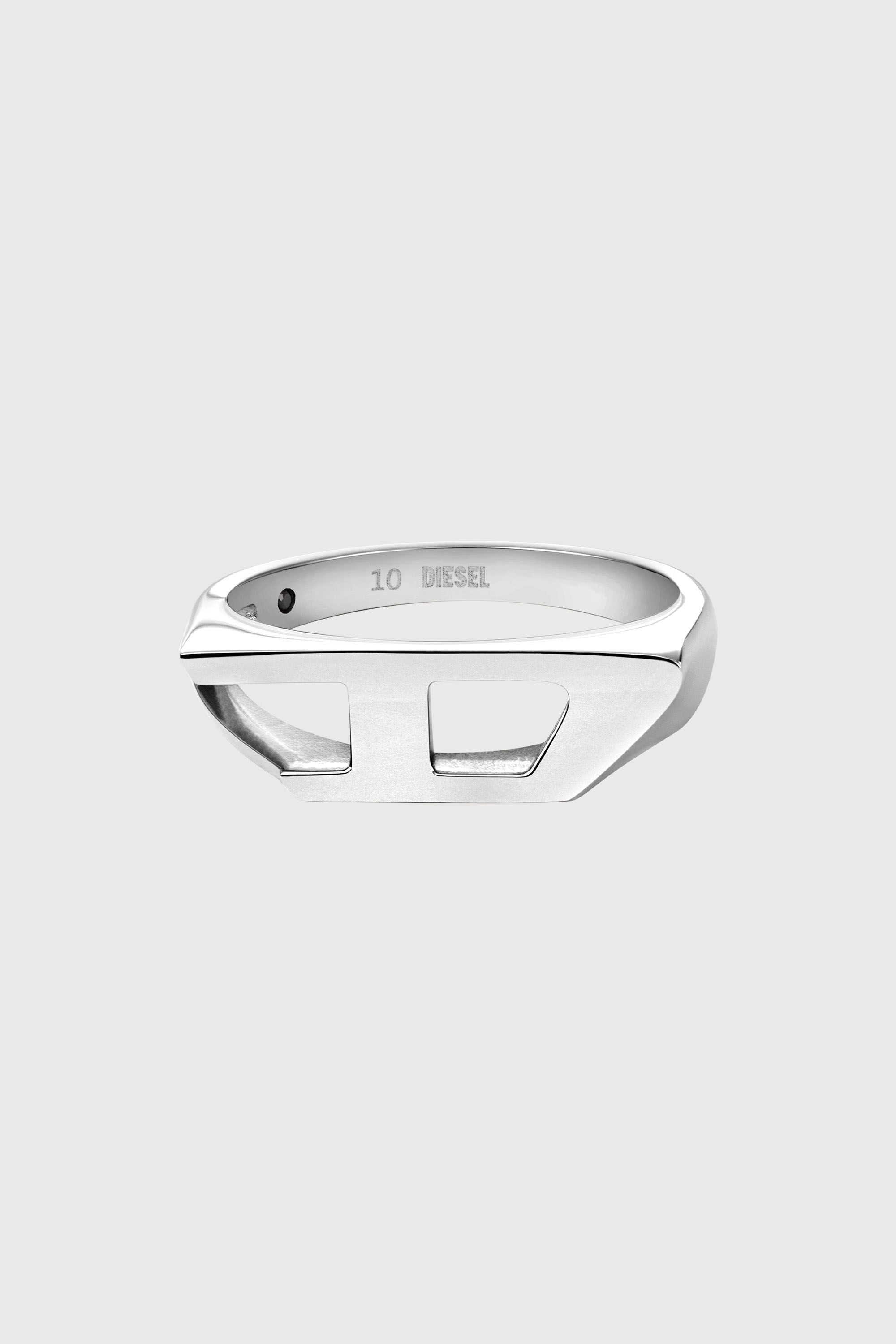 Diesel - DX1638040 JEWELLERY, Anillo sello de acero inoxidable Unisex in Plateado - 2