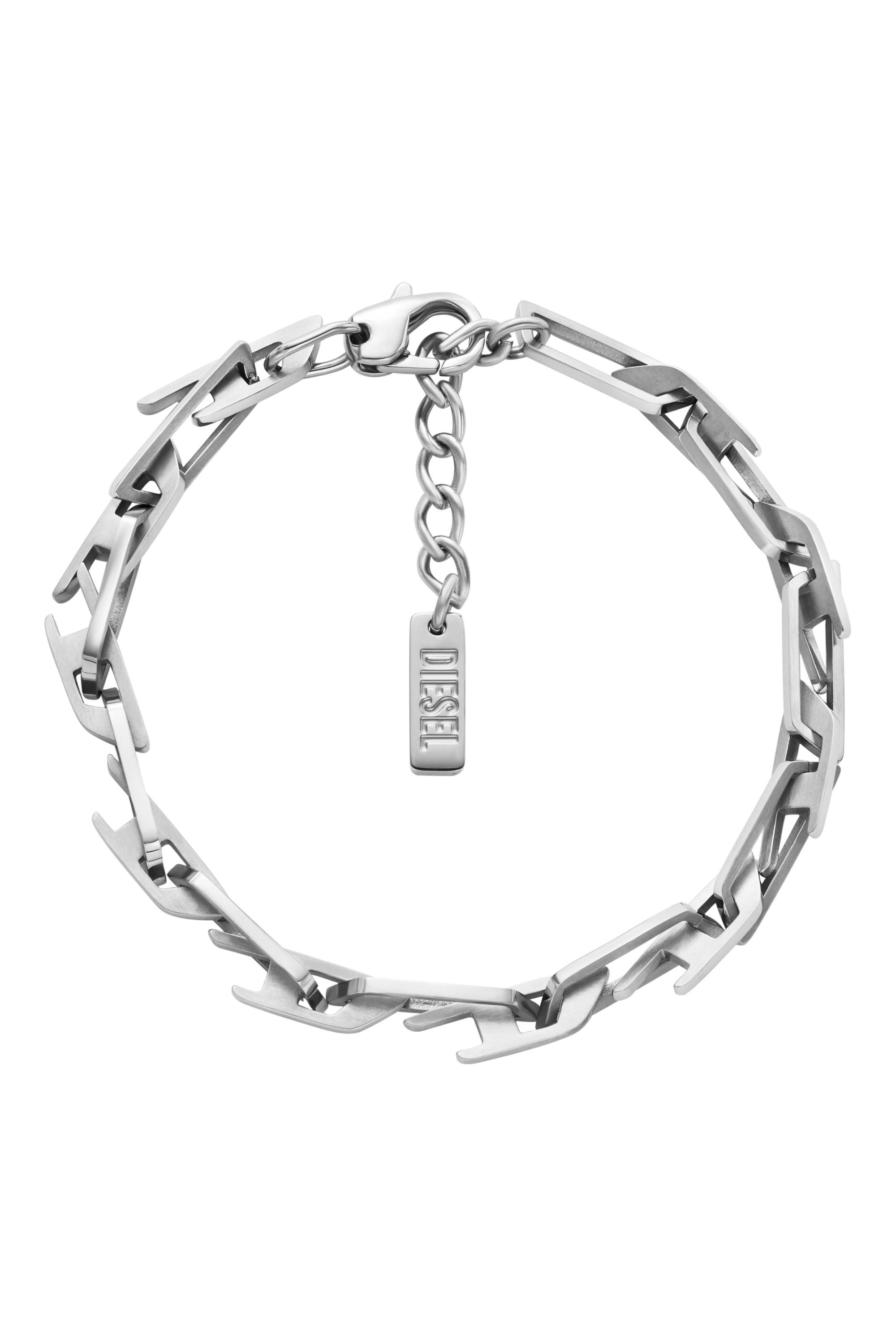 Diesel - DX1536040, Pulsera de cadena de acero inoxidable con logotipo D entrelazado Unisex in Plateado - 1