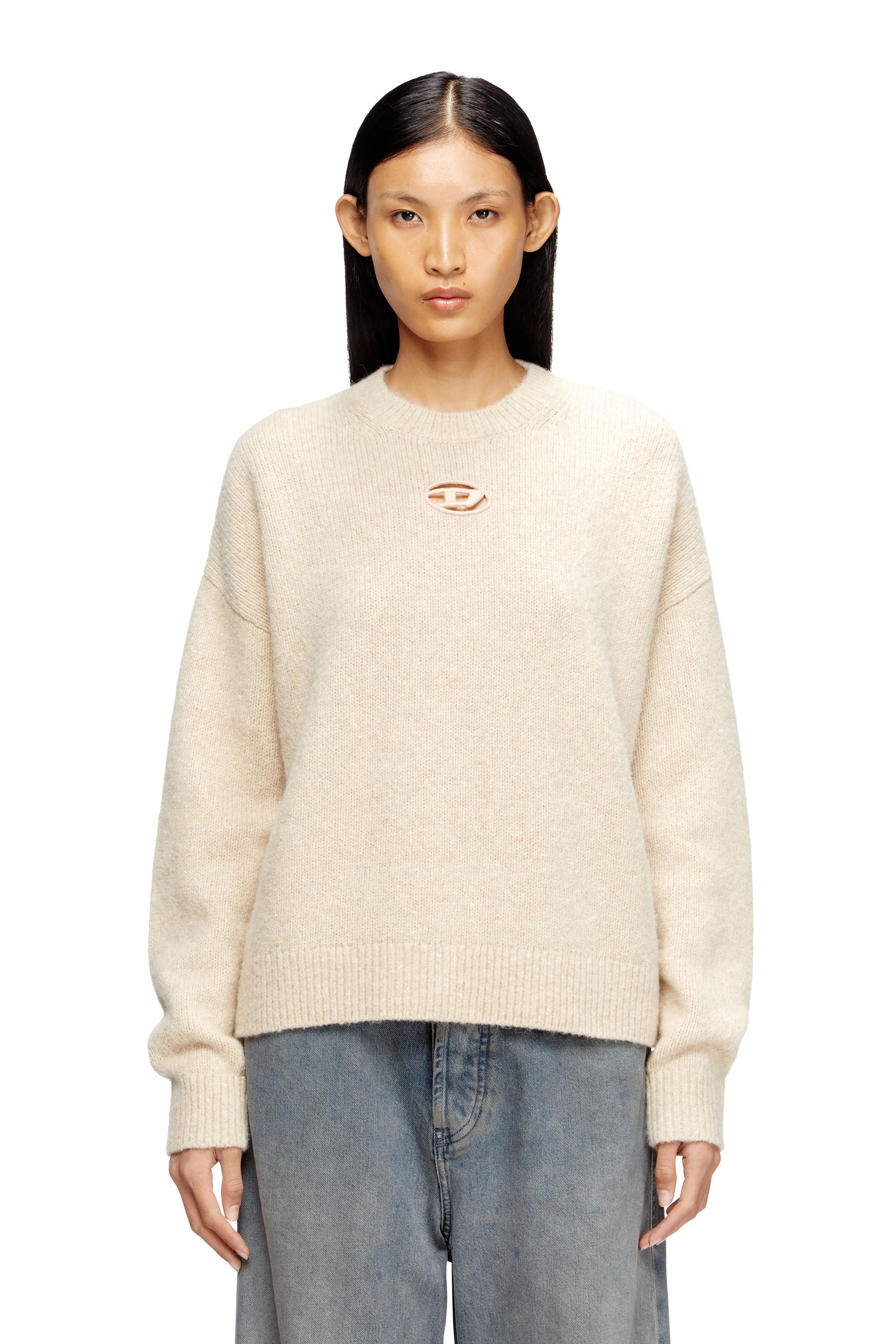 Diesel - M-AREETA, Jersey de mezcla de lana y alpaca Mujer in Beige - 3