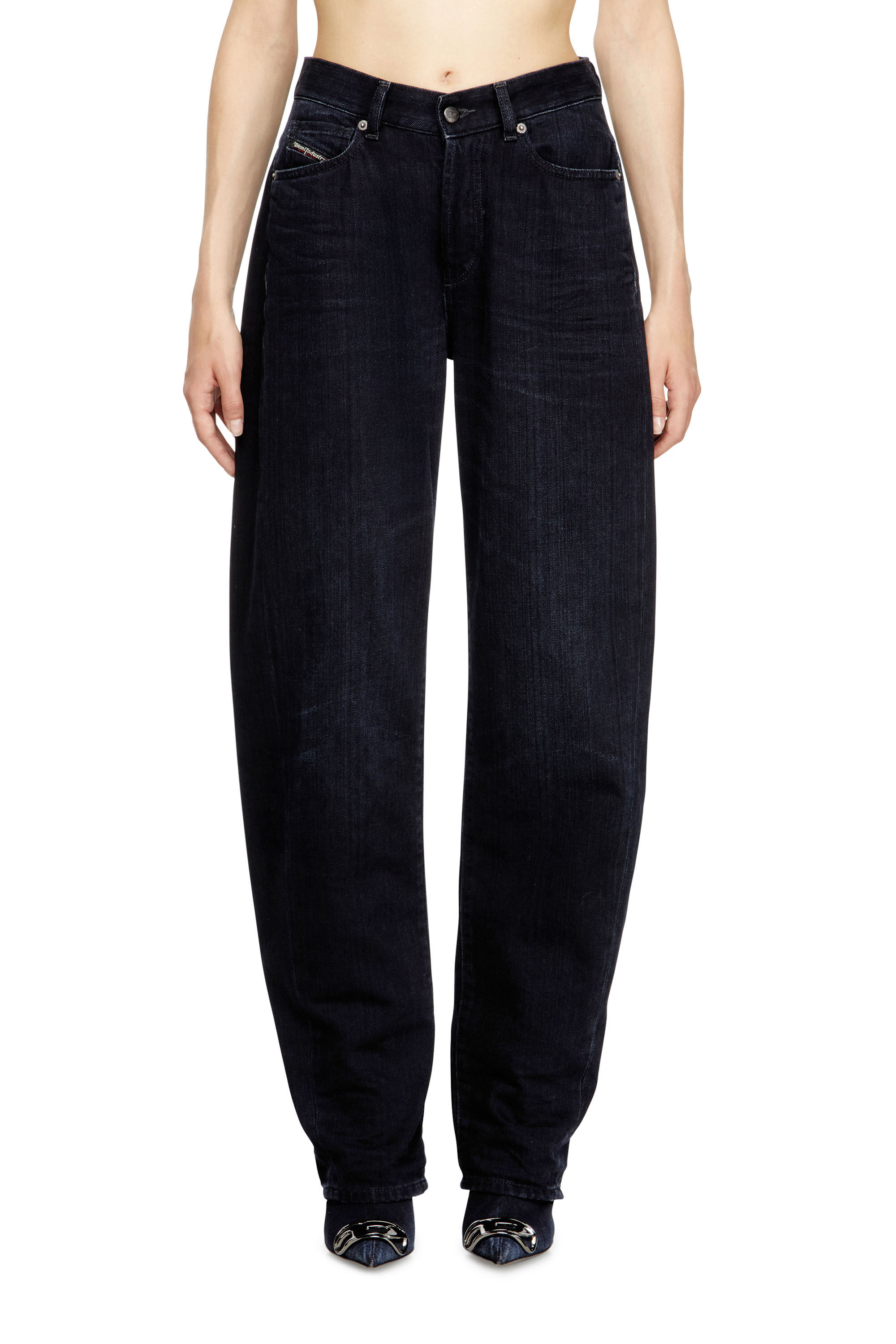 Diesel - Woman's Relaxed Jeans 1974 D-Ellz 09L54, Dark Blue - 2