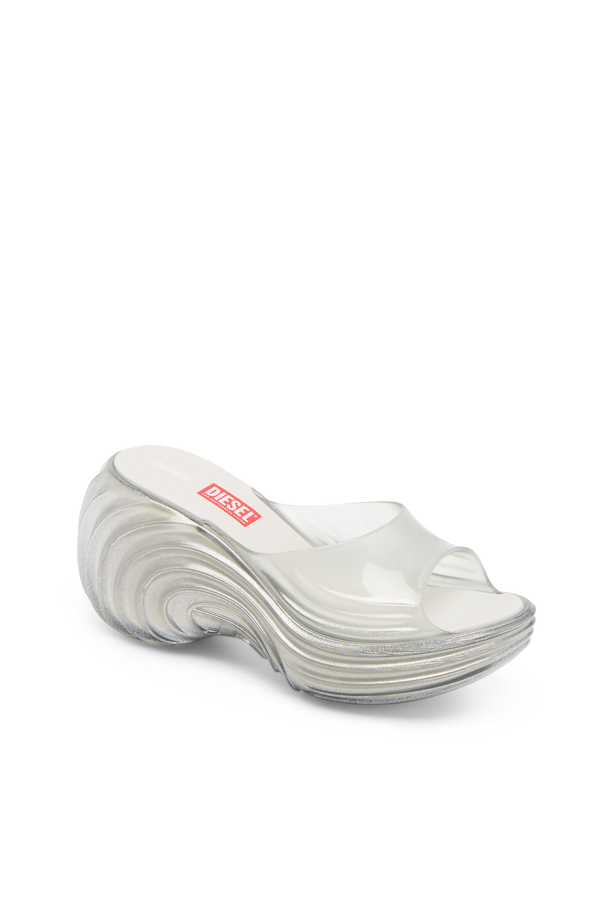 Diesel - MELISSA QUANTUM PLATFORM, Zueco de plataforma en Melflex&reg; Mujer in Plateado - 6