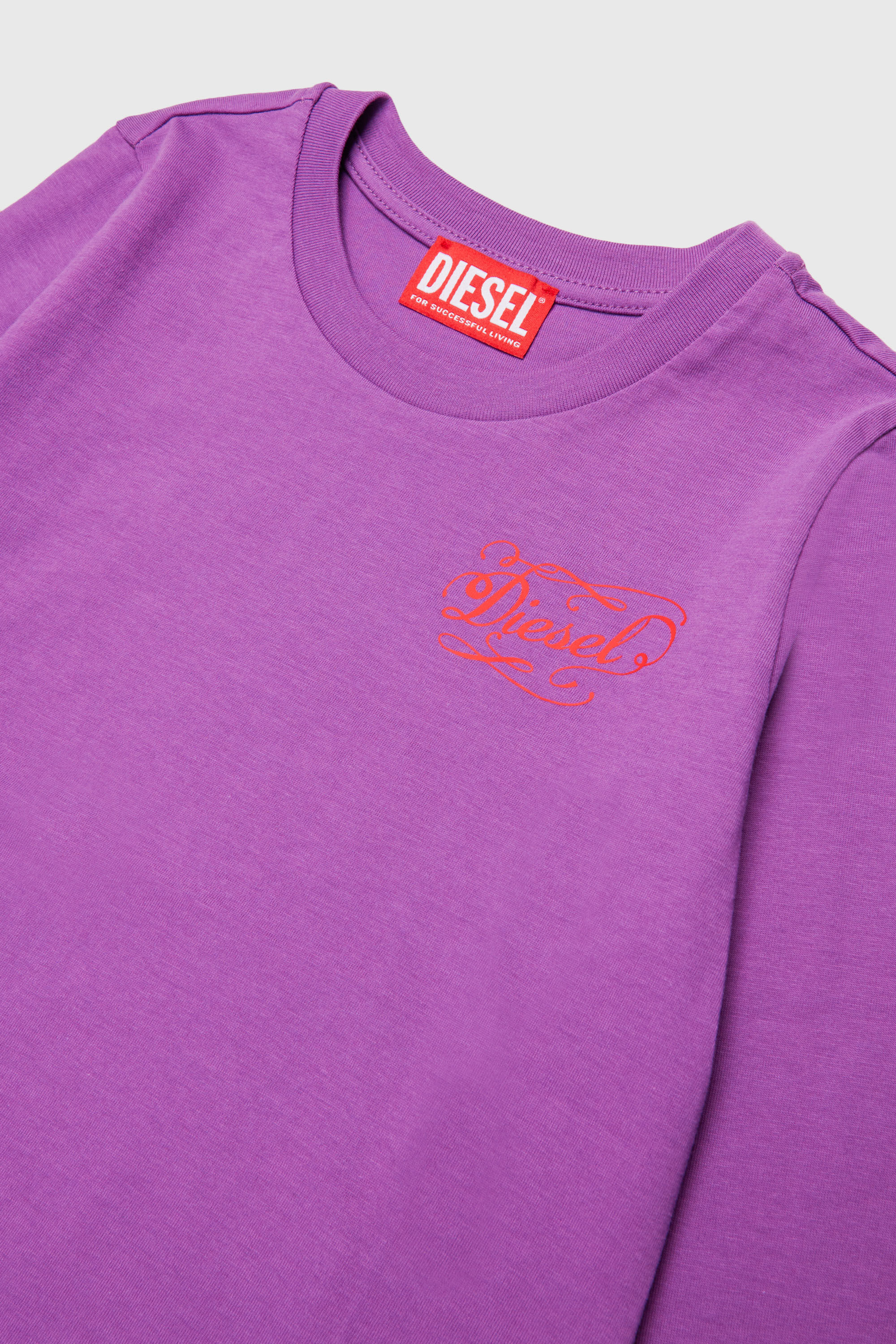 Diesel - TORSY, Camiseta de manga larga con estampado de logo divertido Mujer in Morado - 3