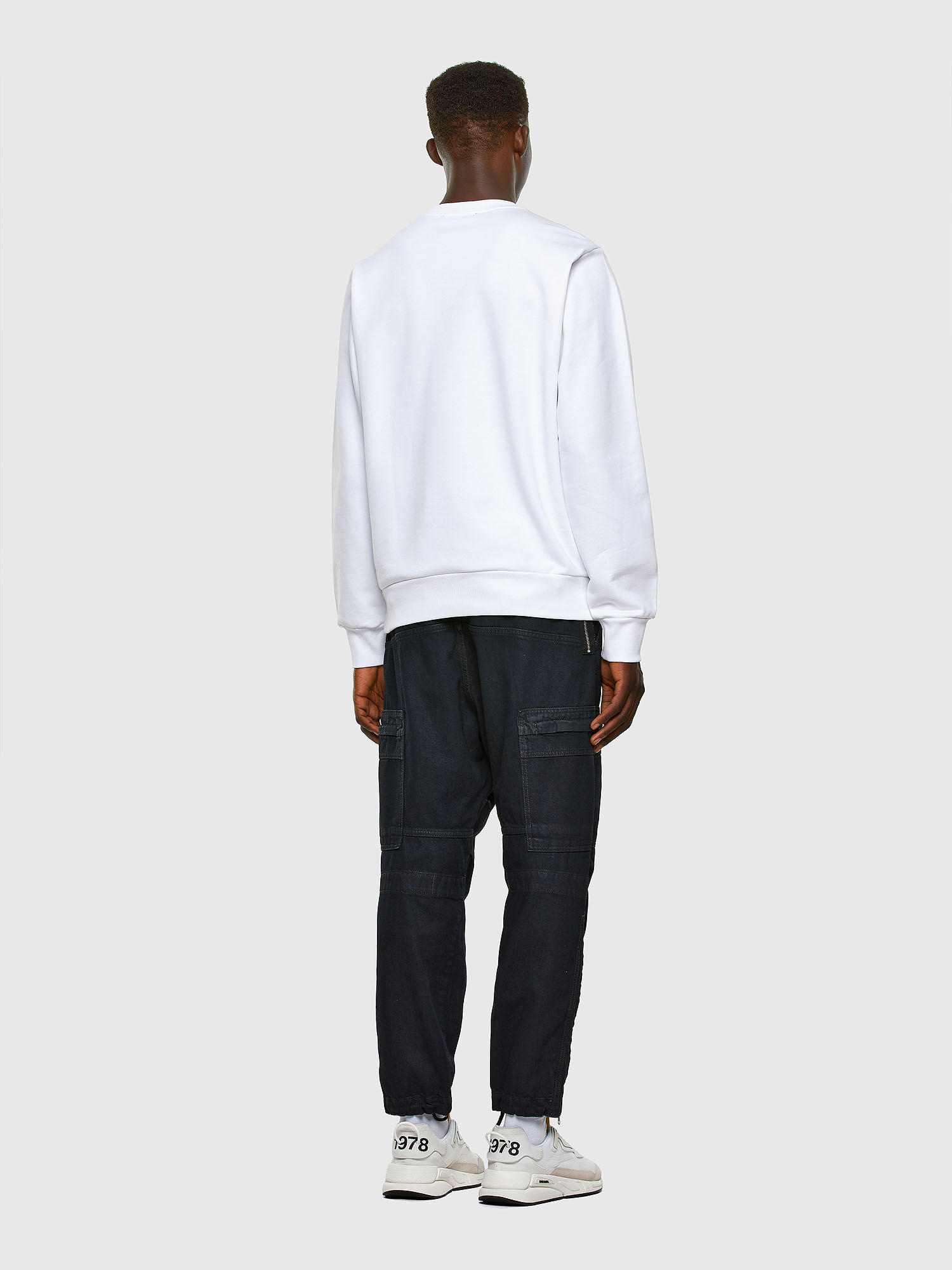 Diesel - S-GIRK-CUTY, Sudadera con estampado de logotipo doble Hombre in Blanco - 5