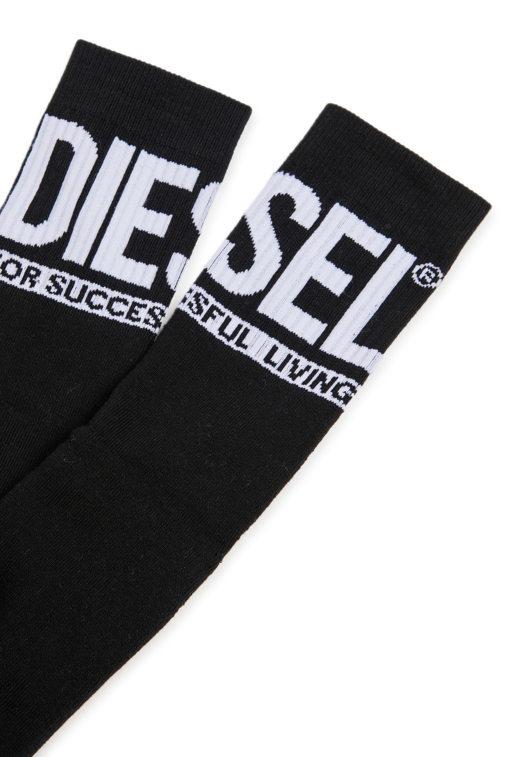 Diesel - SKM-ZRAYBIPACK, Set de dos pares de calcetines con logotipo Hombre in Negro - 3