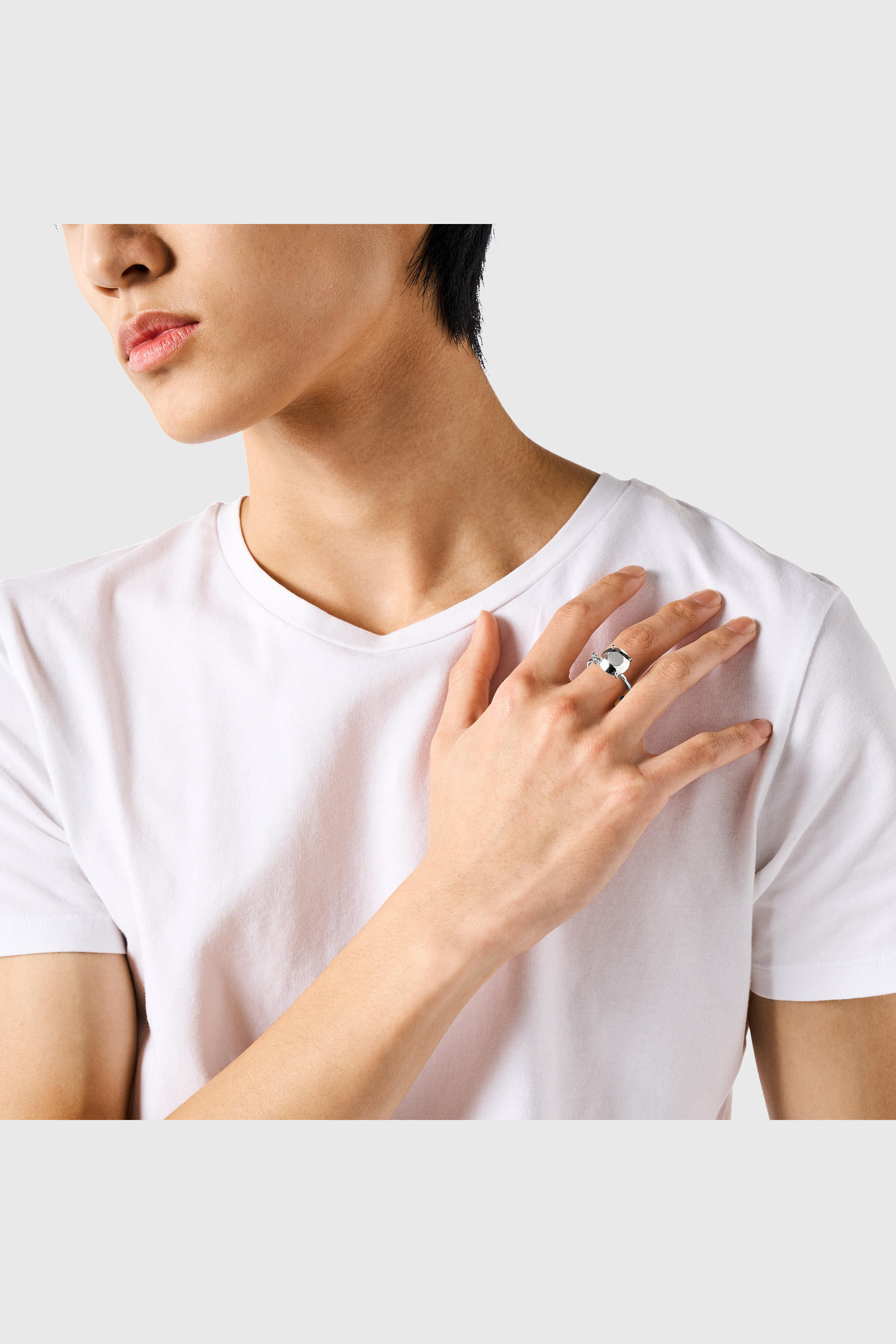 Diesel - DL1353040 STERLING SILVER JEWEL, Anillo de plata esterlina con corte de diamante Unisex in Plateado - 4