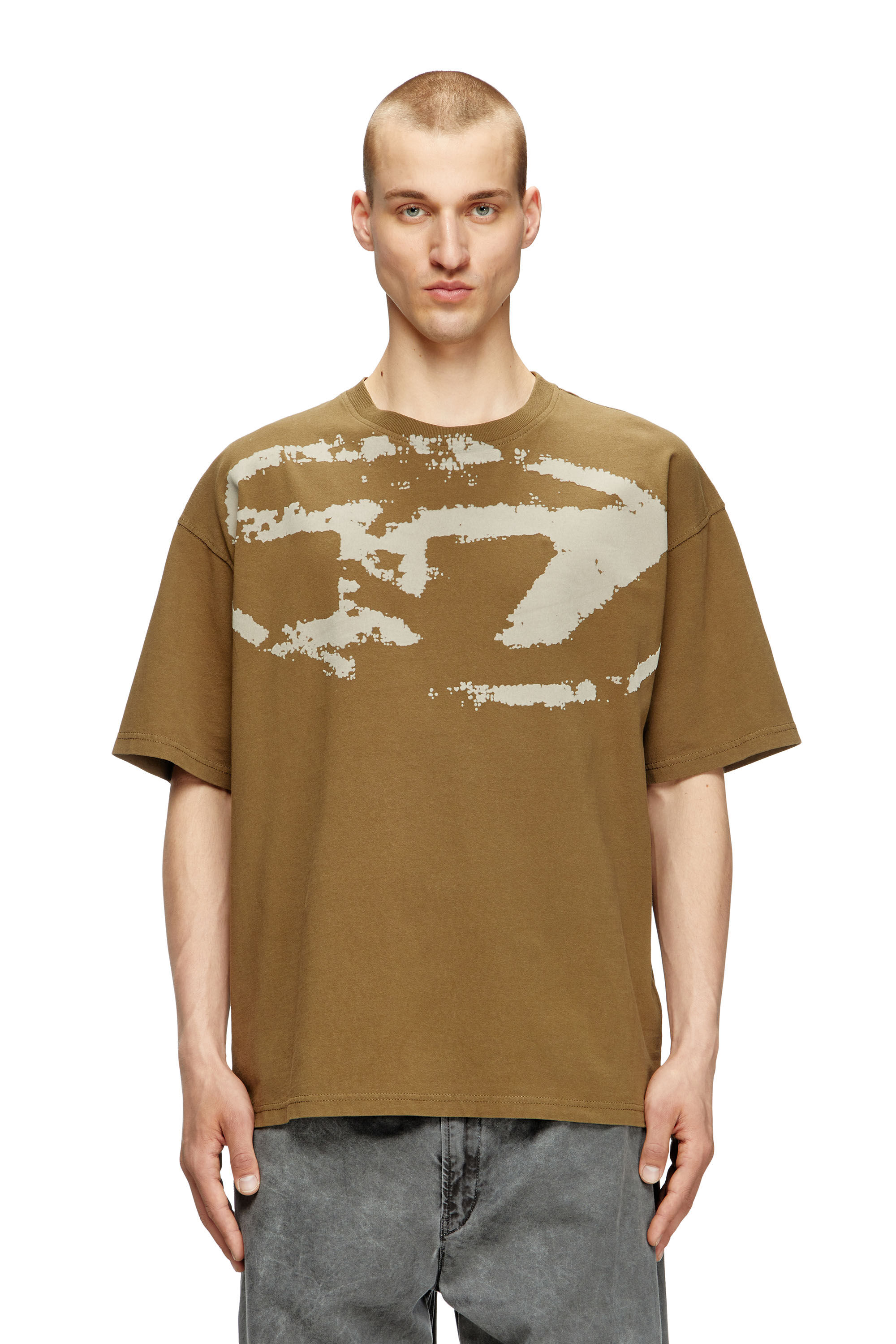 Diesel - T-BOXT-N14, Camiseta con logotipo desgastado en relieve Hombre in Marrón - 3