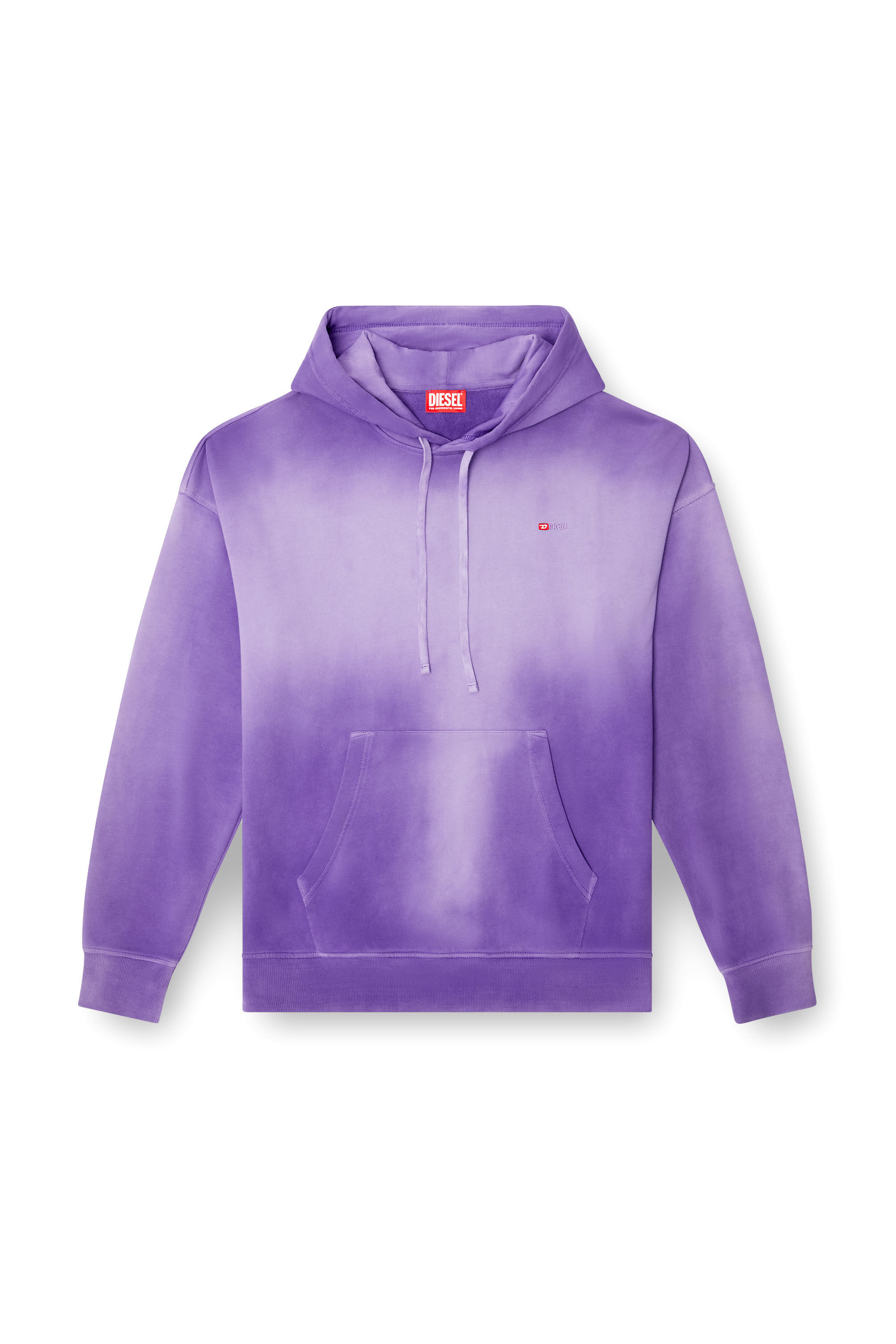 Diesel - S-ROB-HOOD-R2, Sudadera desteñida con bordado de logotipo micro Hombre in Morado - 2