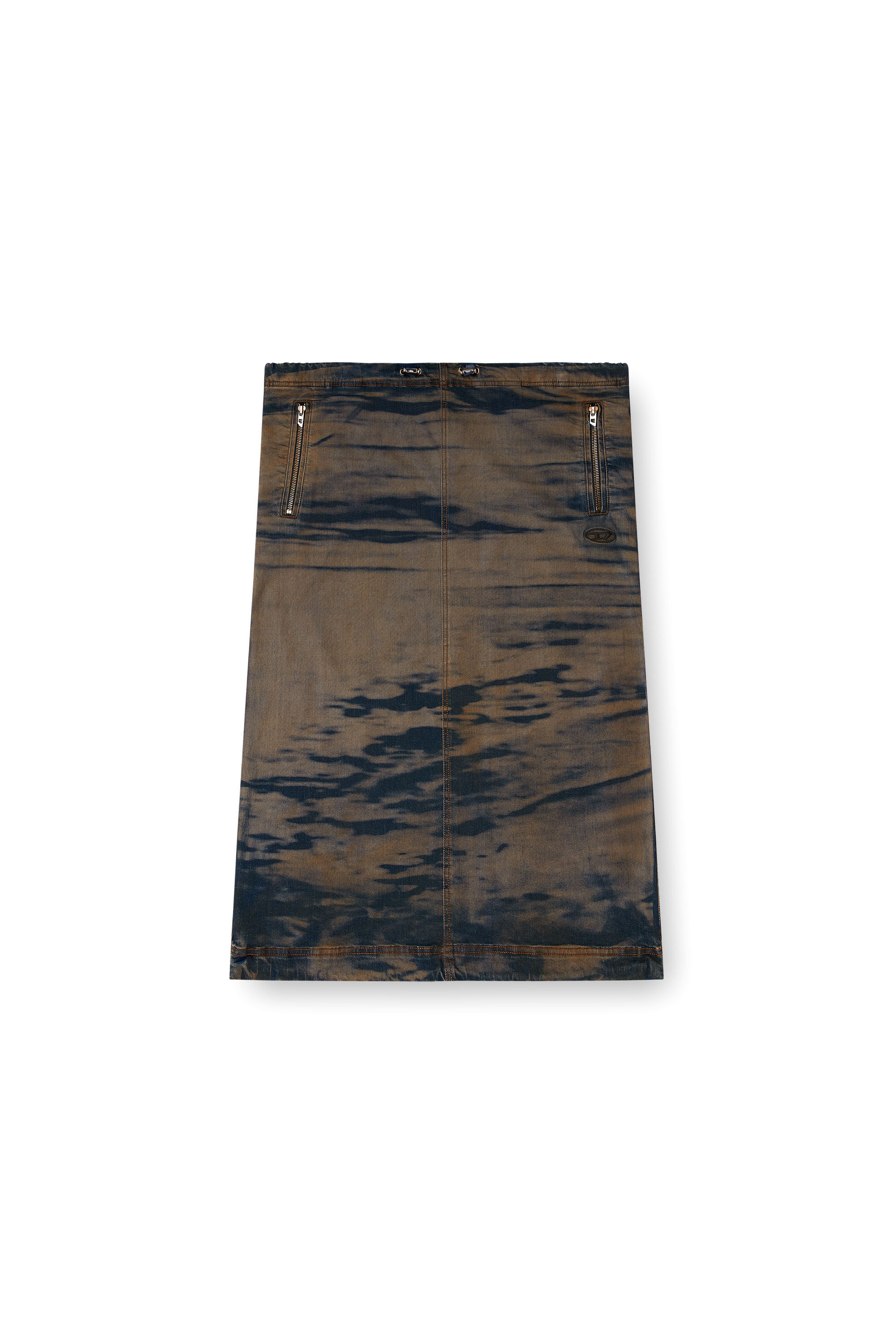 Diesel - O-MIRTOW-DEN, Falda midi de denim con cordón Mujer in Multicolor - 2