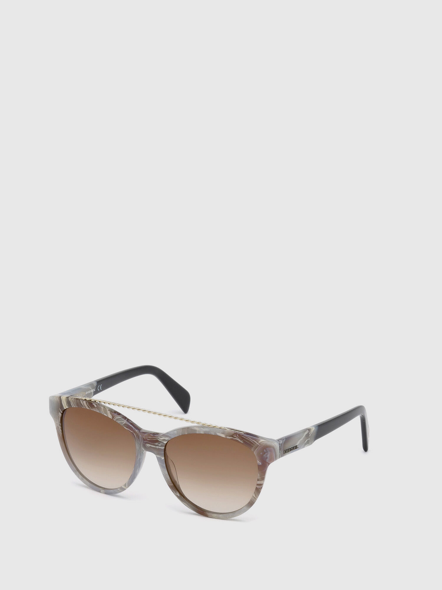 Diesel - DM0189, Gafas con elegante detalle metálico torzado Unisex in Gris - 4