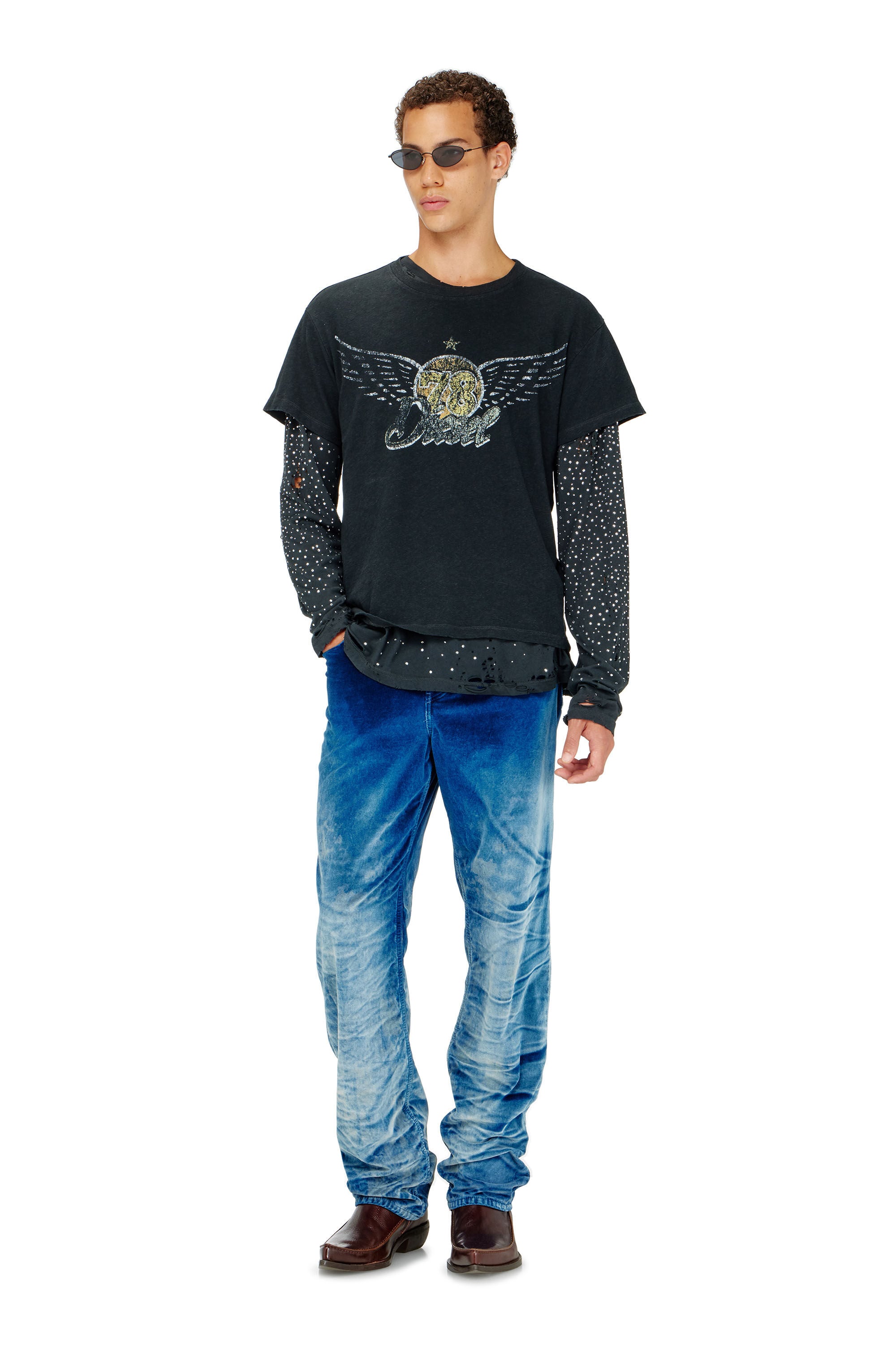 Diesel - T-GERIO-A, Camiseta de algod&oacute;n y c&aacute;&ntilde;amo con gr&aacute;ficos de concierto Hombre in ToBeDefined - 1