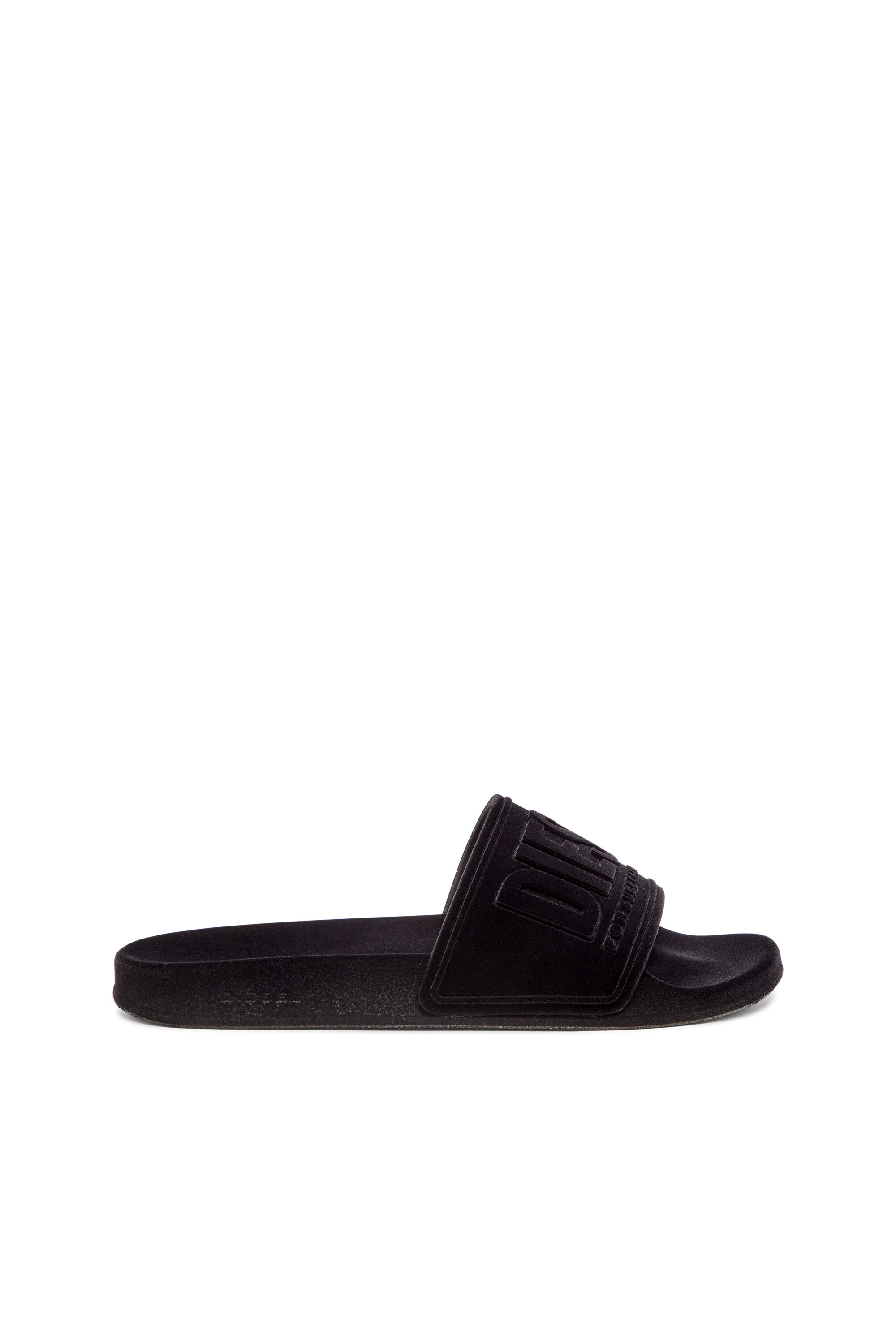 Diesel - SA-MAYEMI CC W, Sa-Mayemi-Sandalias de piscina con flocado aterciopelado Mujer in Negro - 1