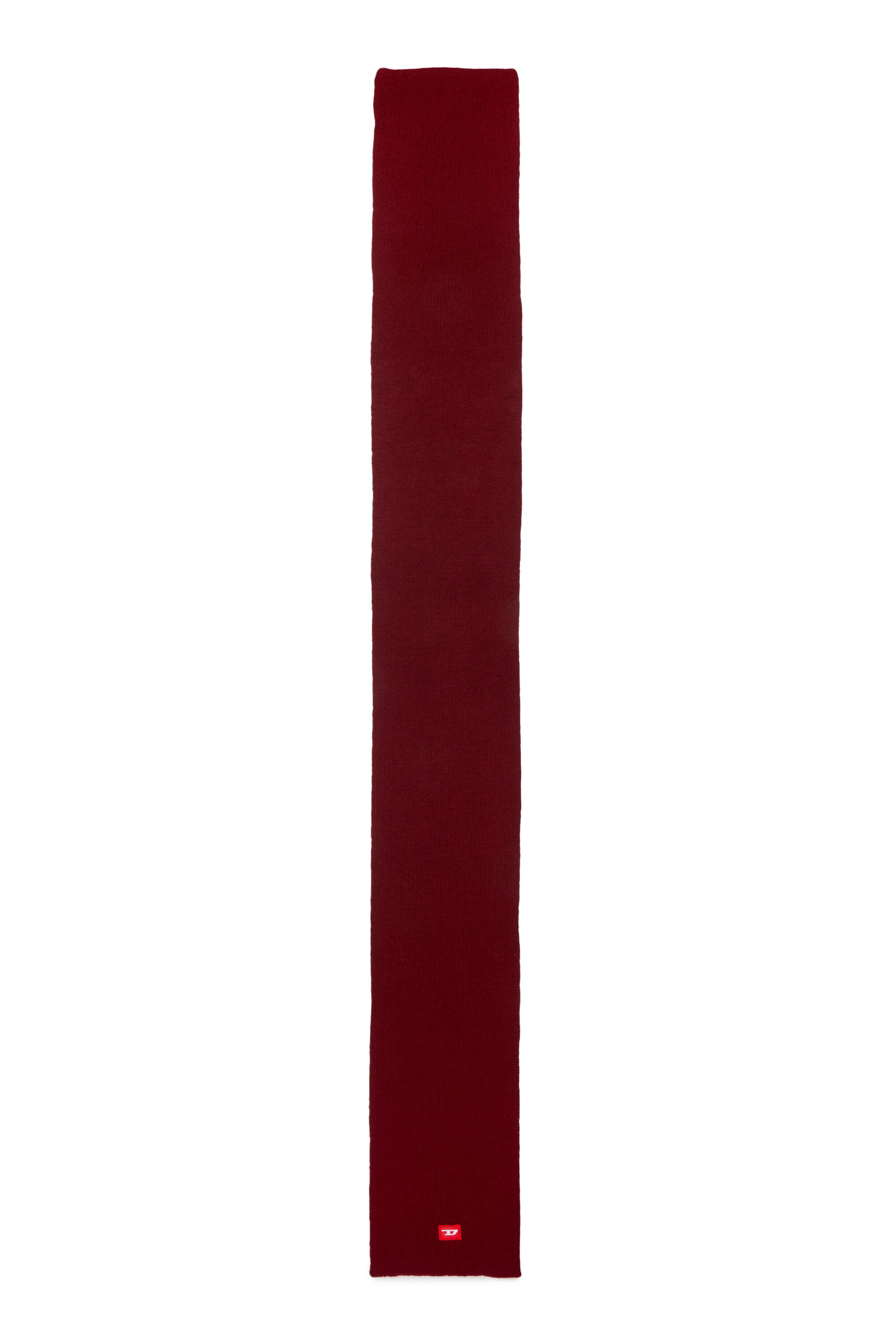 Diesel - RLOT, Unisex's Wool-blend scarf with D logo patch in Red - 2