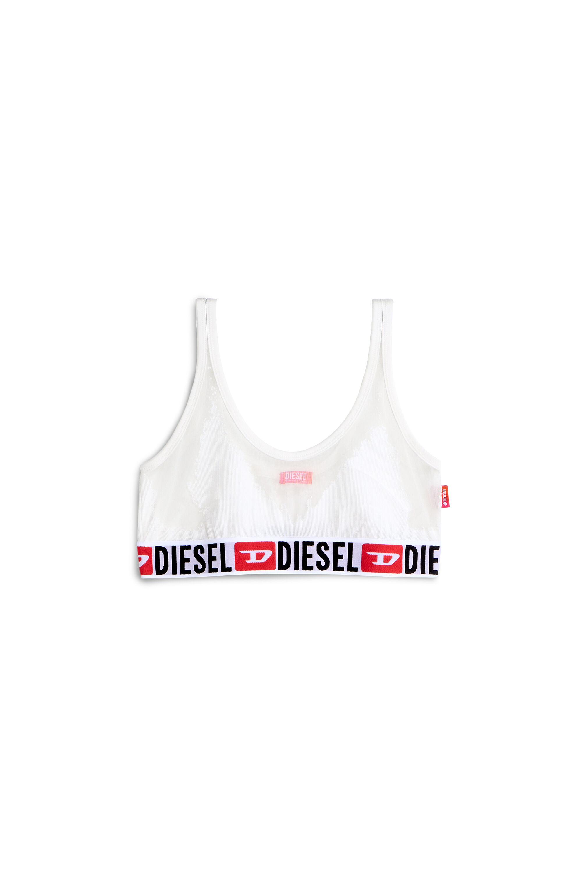 Diesel - PR-ORIBA-D-CORE, Bralette con efecto devor&eacute; transparente Mujer in Blanco - 2