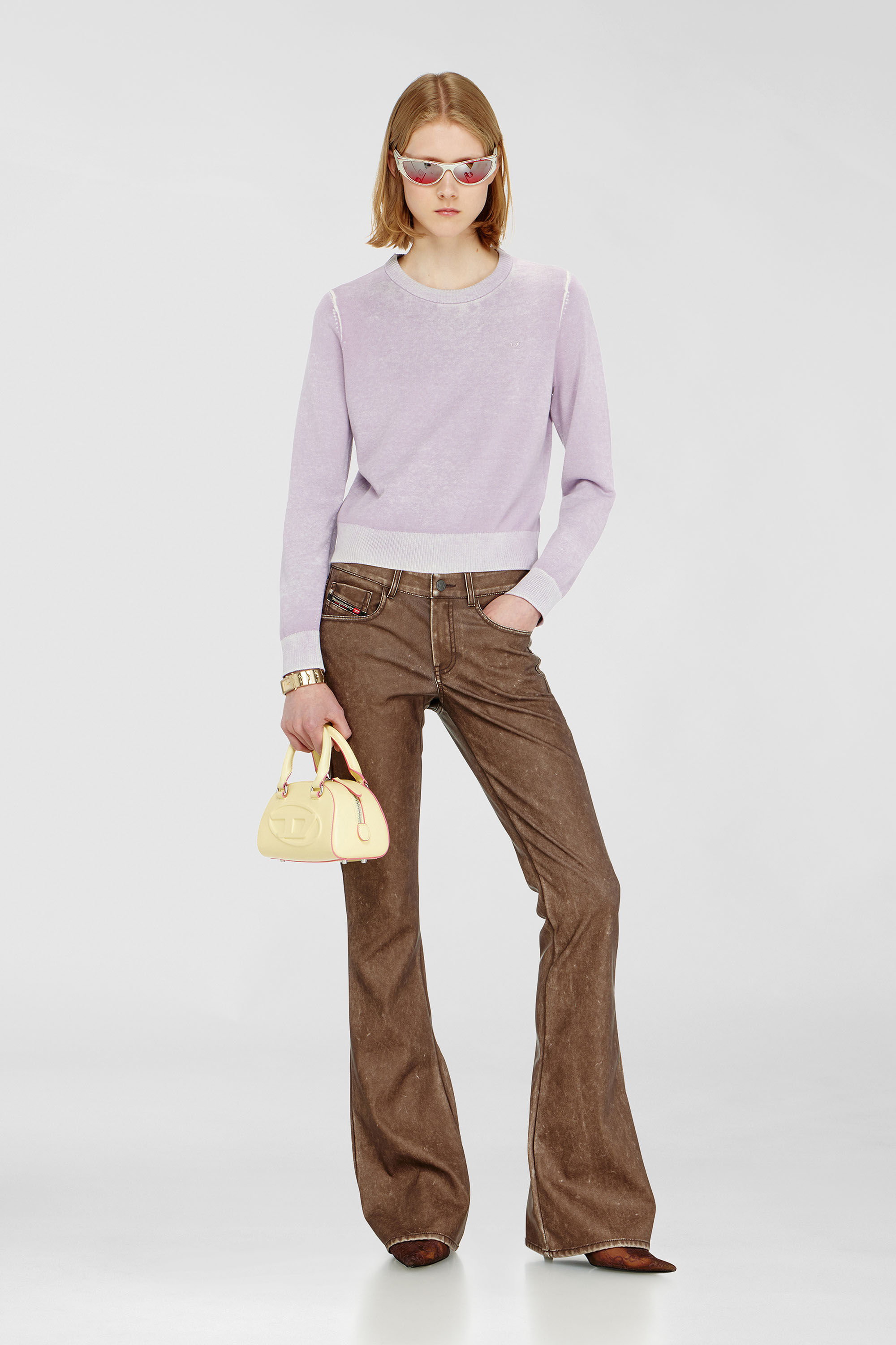 Diesel - M-LOVRE, Jersey con estampado reversible desgastado Mujer in Morado - 1