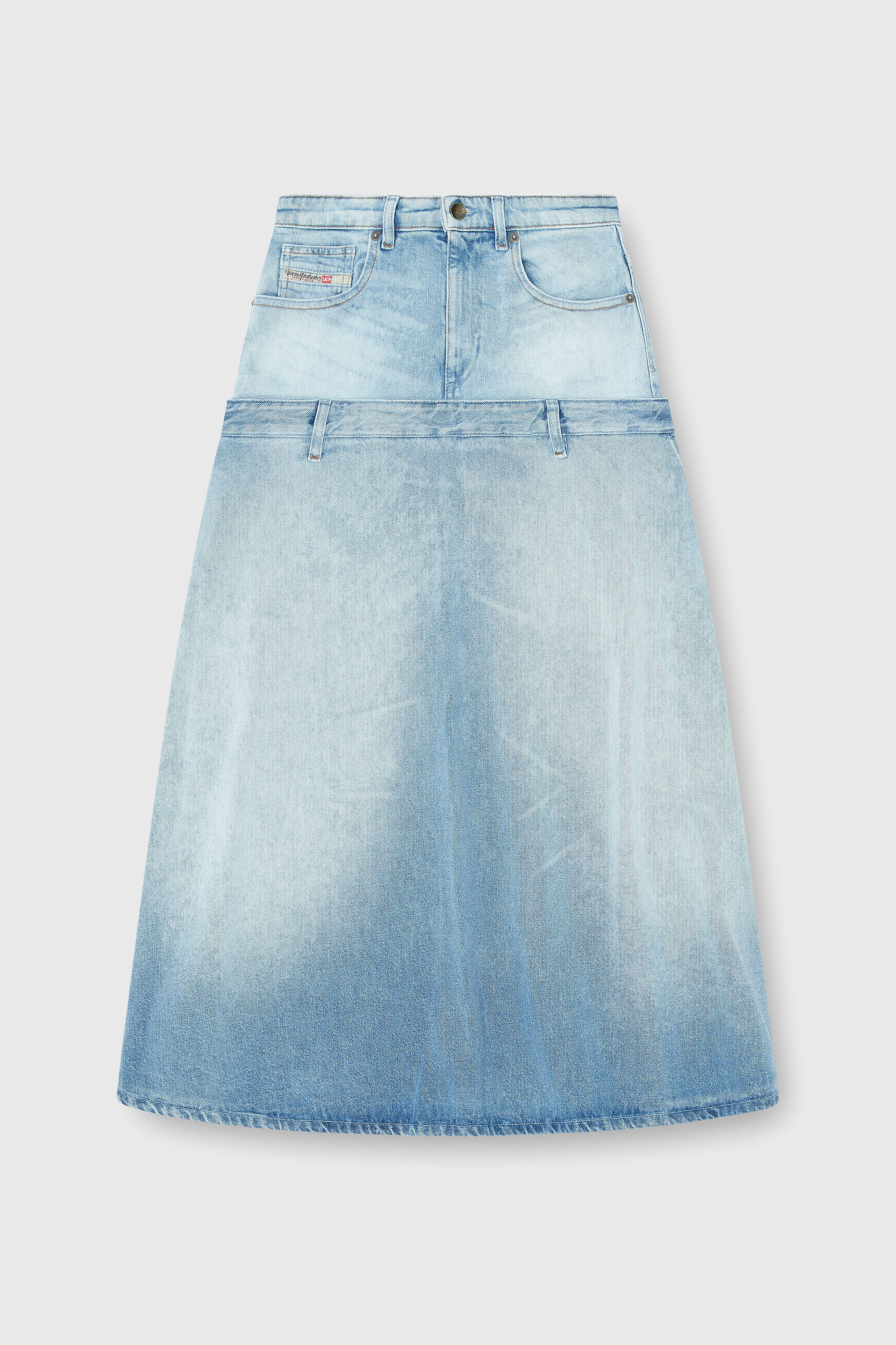Diesel - DE-VORYA-S, Falda vaquera con dise&ntilde;o a capas Mujer in Azul marino - 2