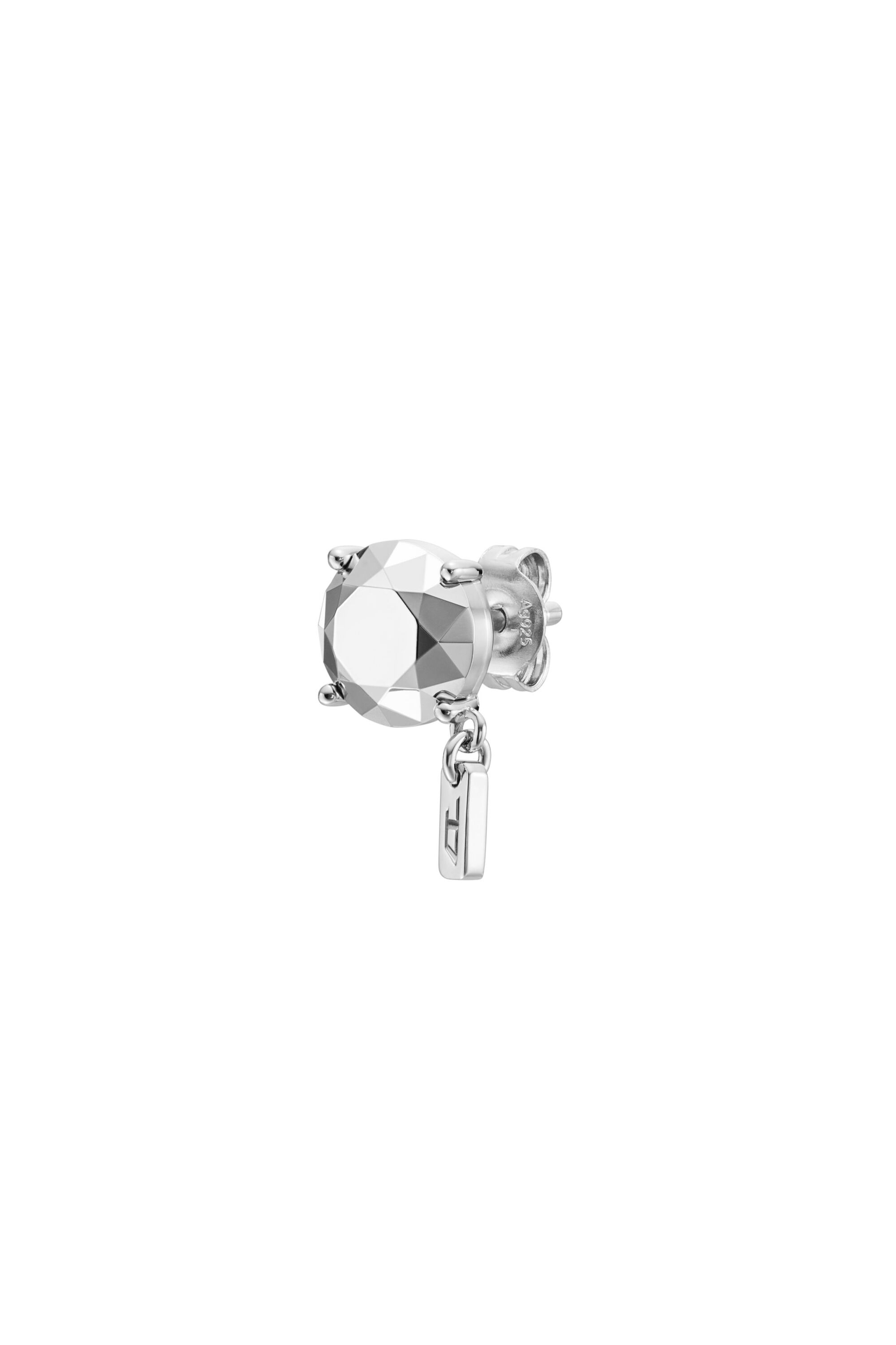 Diesel - DL1352040 STERLING SILVER JEWEL, Pendiente de plata esterlina con corte de diamante Unisex in Plateado - 2