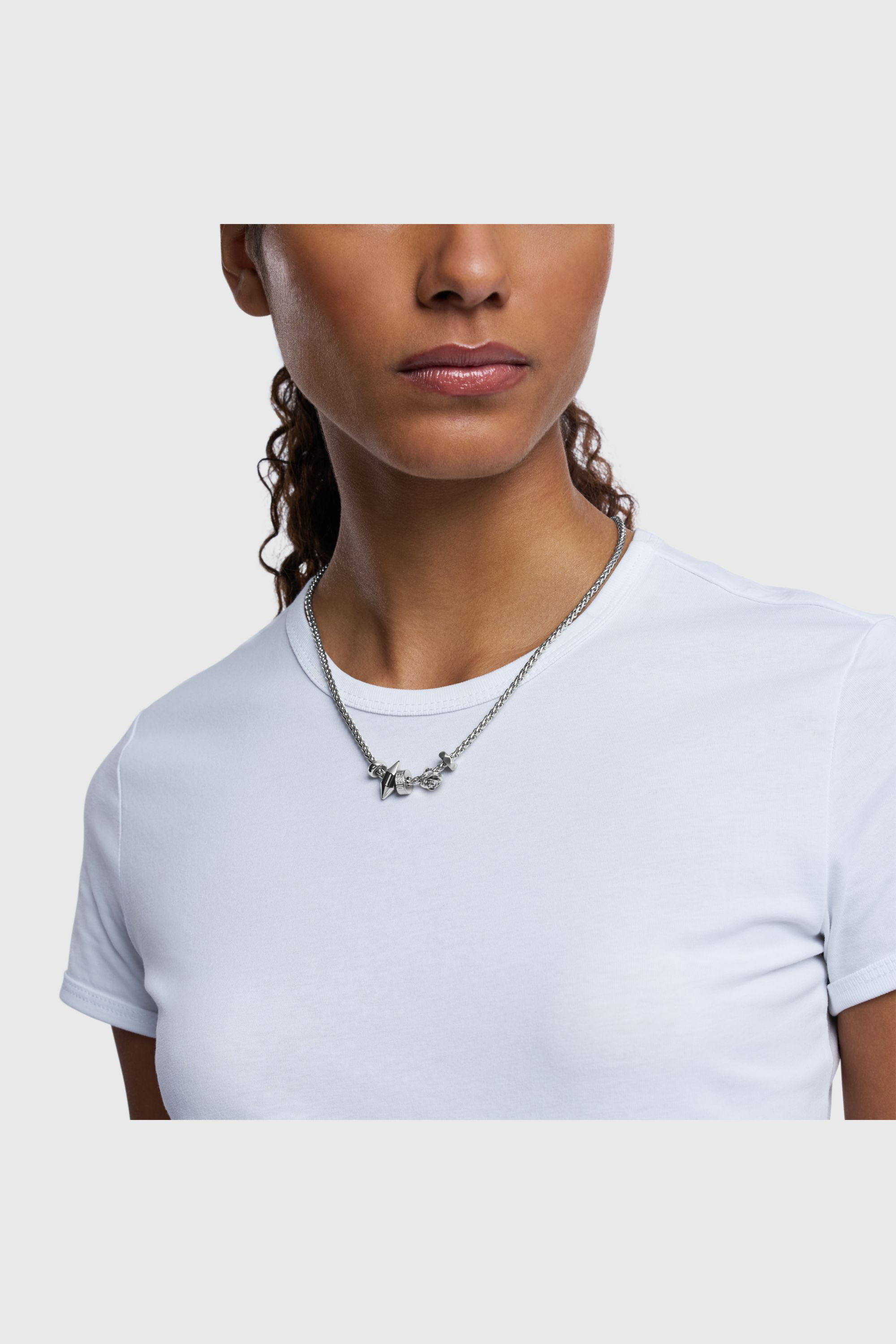 Diesel - DX1623040 JEWELLERY, Collar con colgante de acero inoxidable Unisex in Plateado - 3