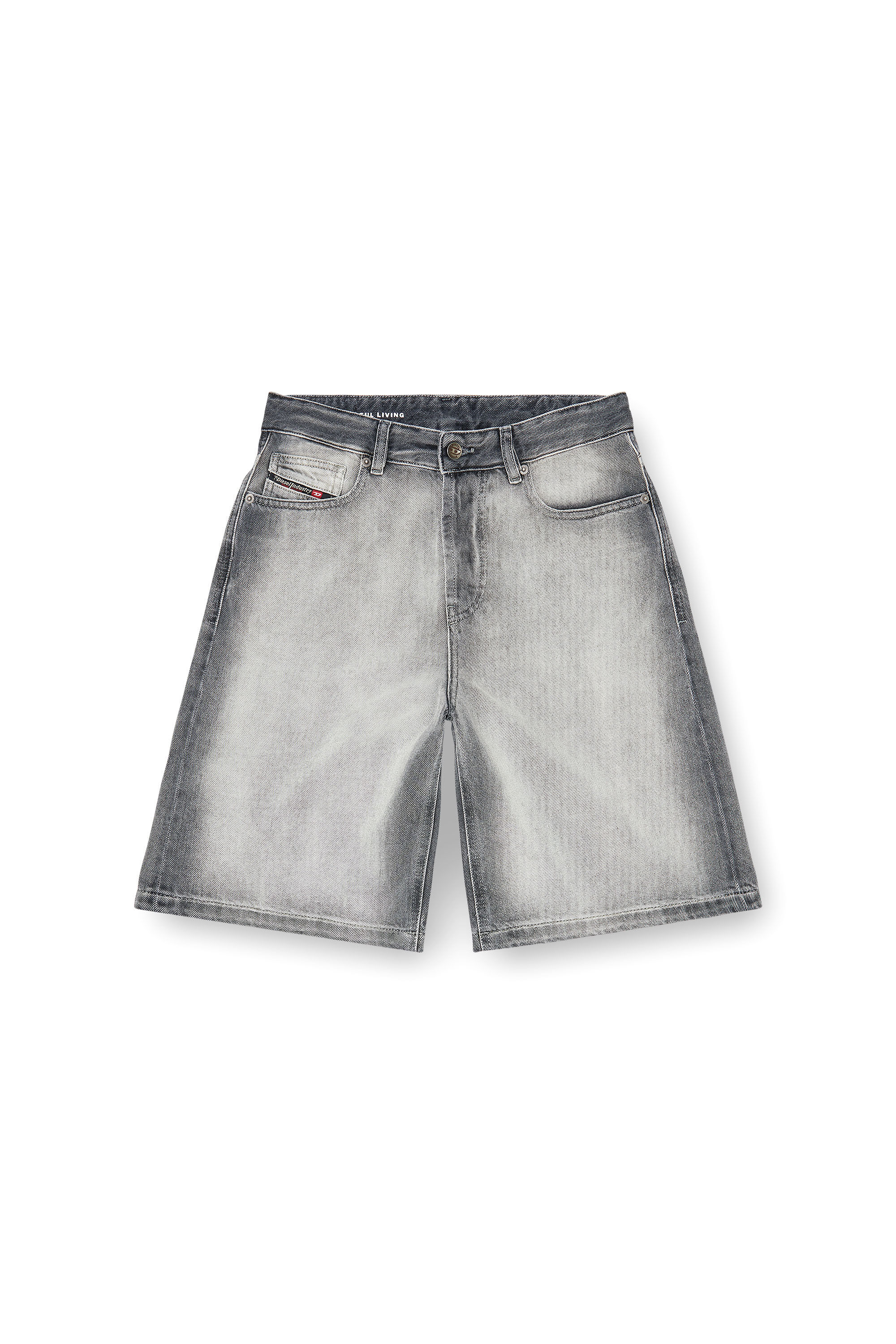 Diesel - DE-SIRE-SHORT-FSI, Shorts en denim lavado oscuro suave Mujer in Gris - 2