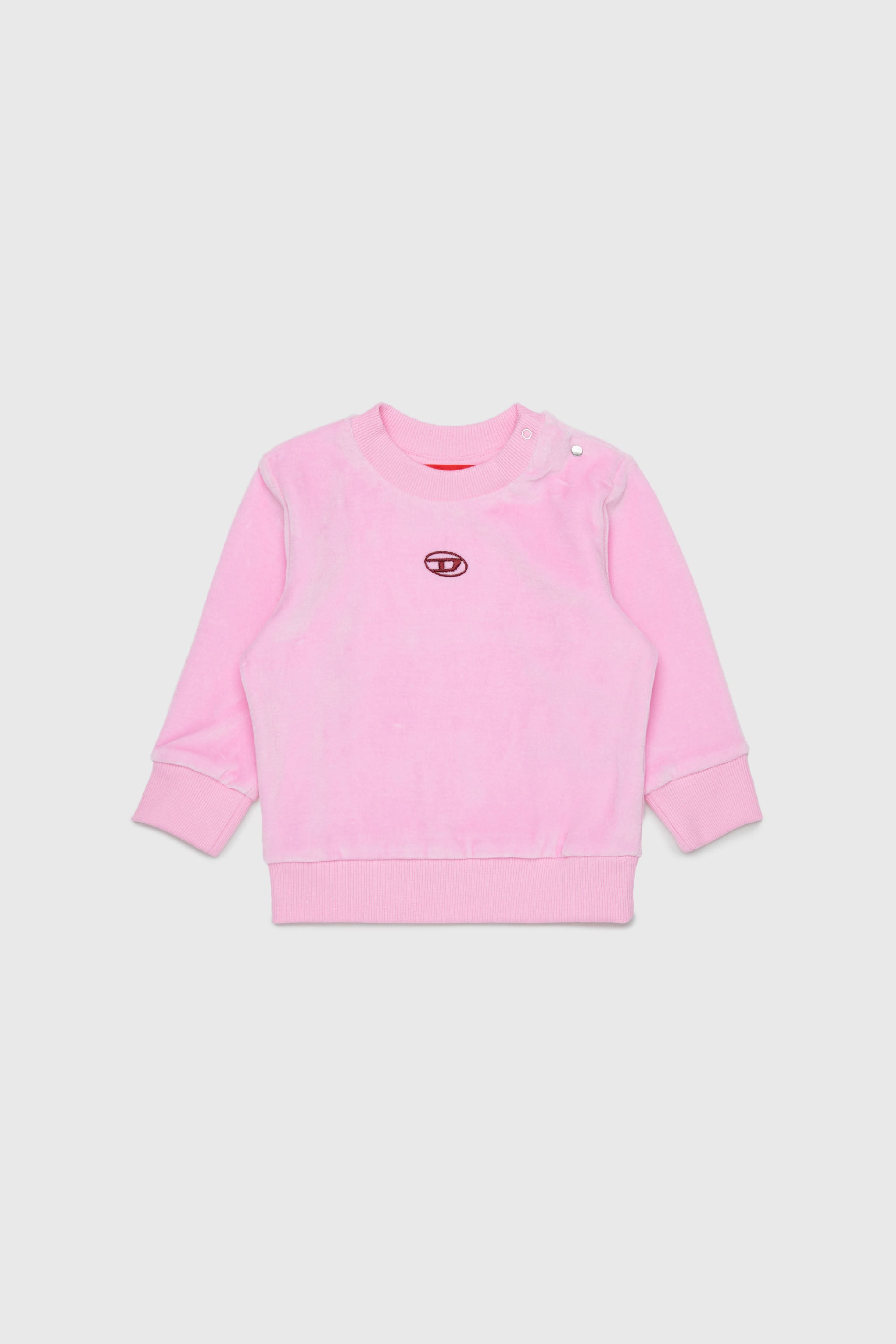Diesel - SHENIB, Sudadera de terciopelo con bordado Oval D Hombre in Rosa - 1
