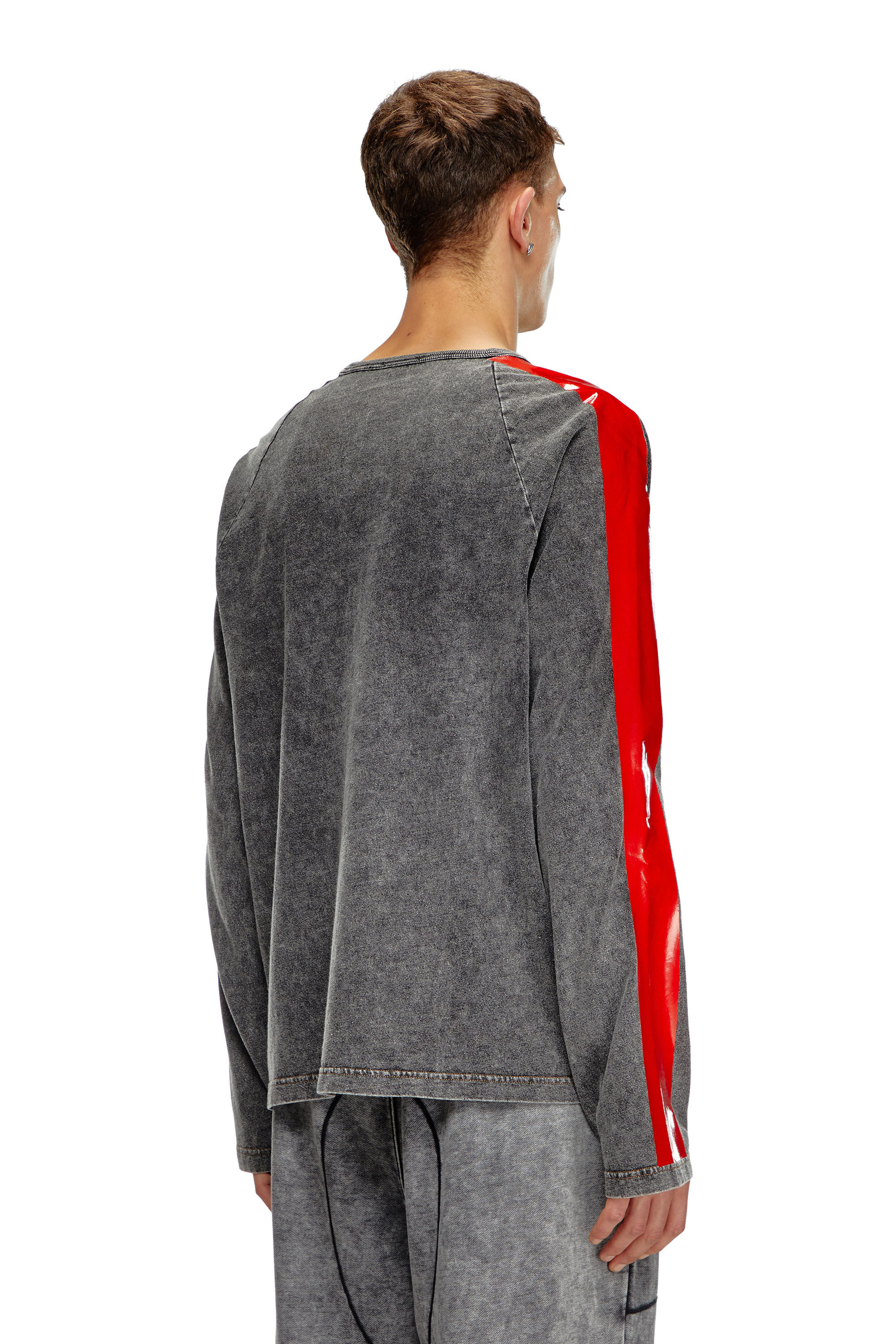 Diesel - T-REDROXT, Hombre Camiseta de manga larga con bandas brillantes in Negro - Image 4