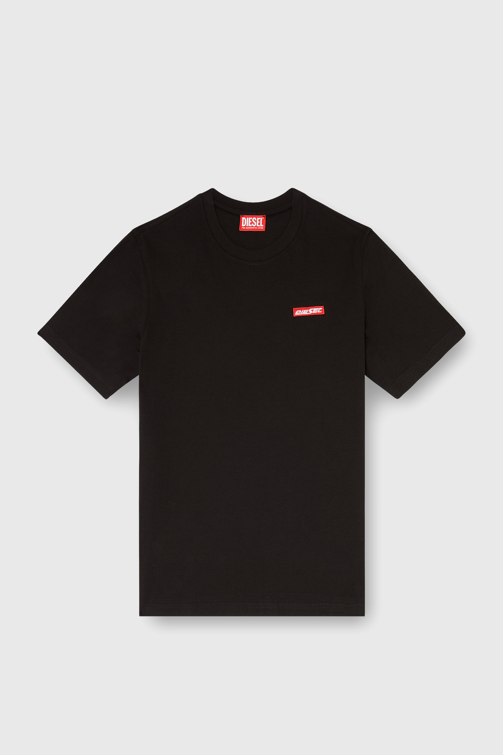 Diesel - T-ADJUST-AA12, Camiseta de algod&oacute;n con parche de logo Hombre in Negro - 2