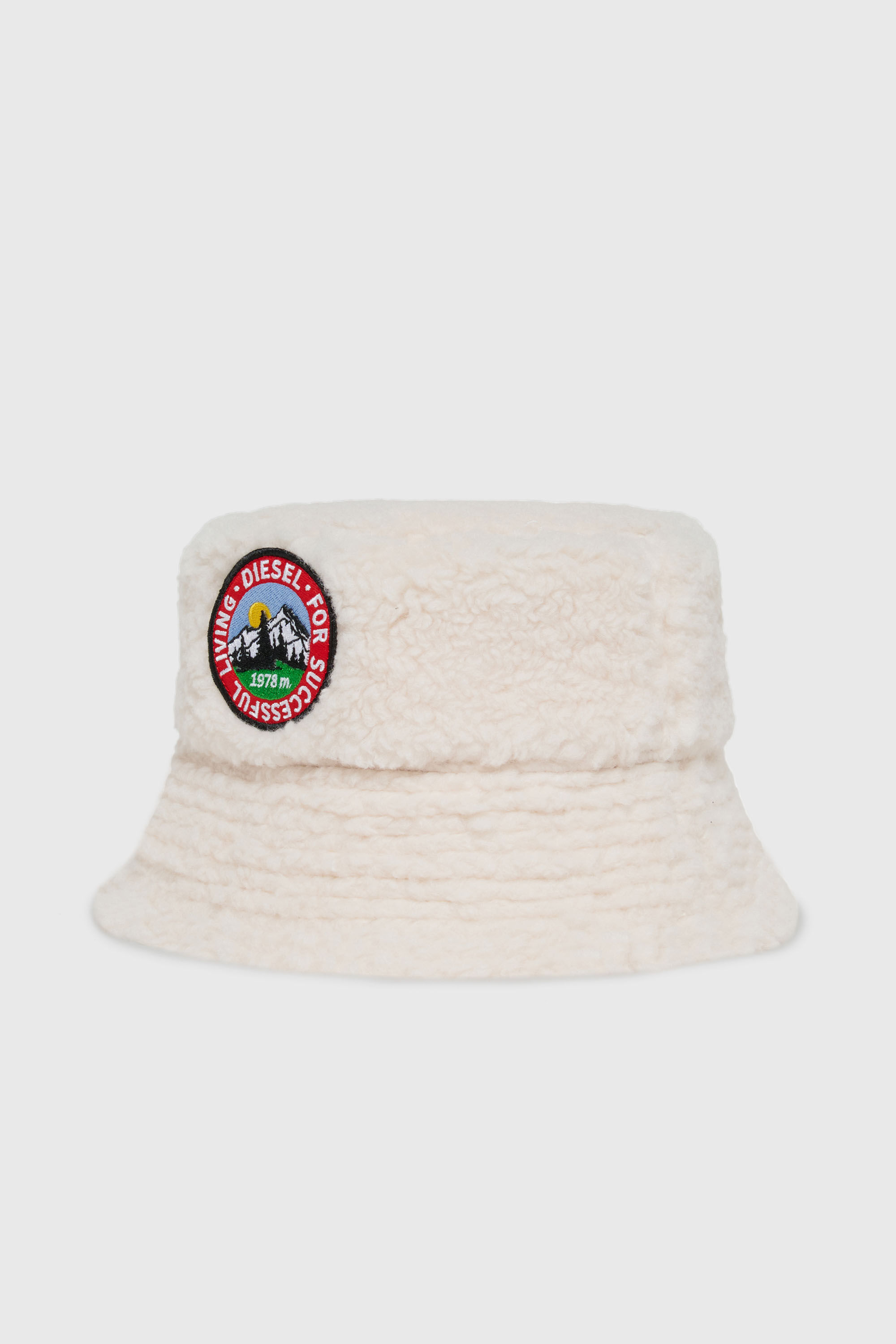 Diesel - FBONT, Sombrero bucket de tejido polar suave Unisex in Blanco - 1