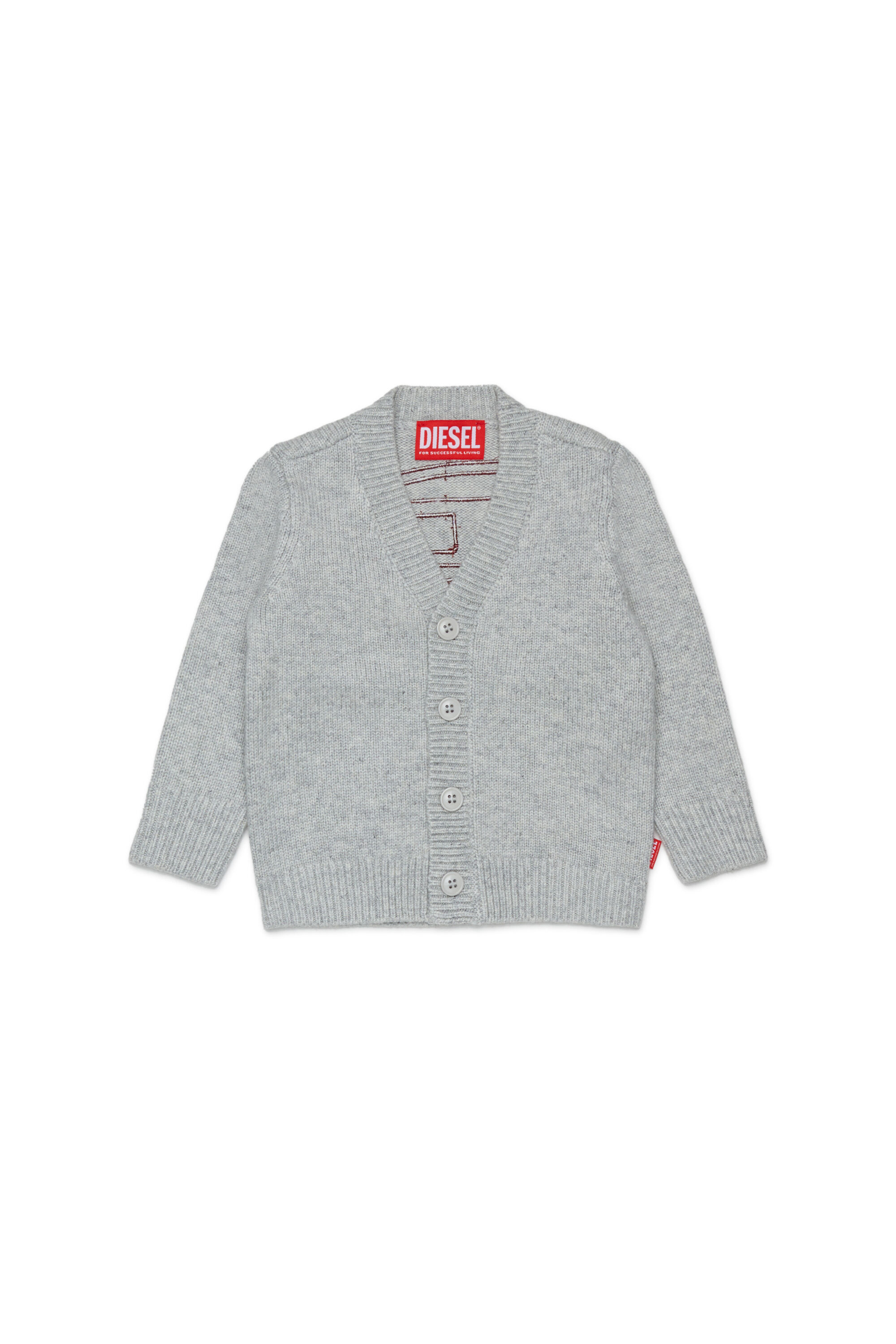 Diesel - KOLYB, C&aacute;rdigan enriquecido con cashmere y gran Oval D Hombre in Gris - 1