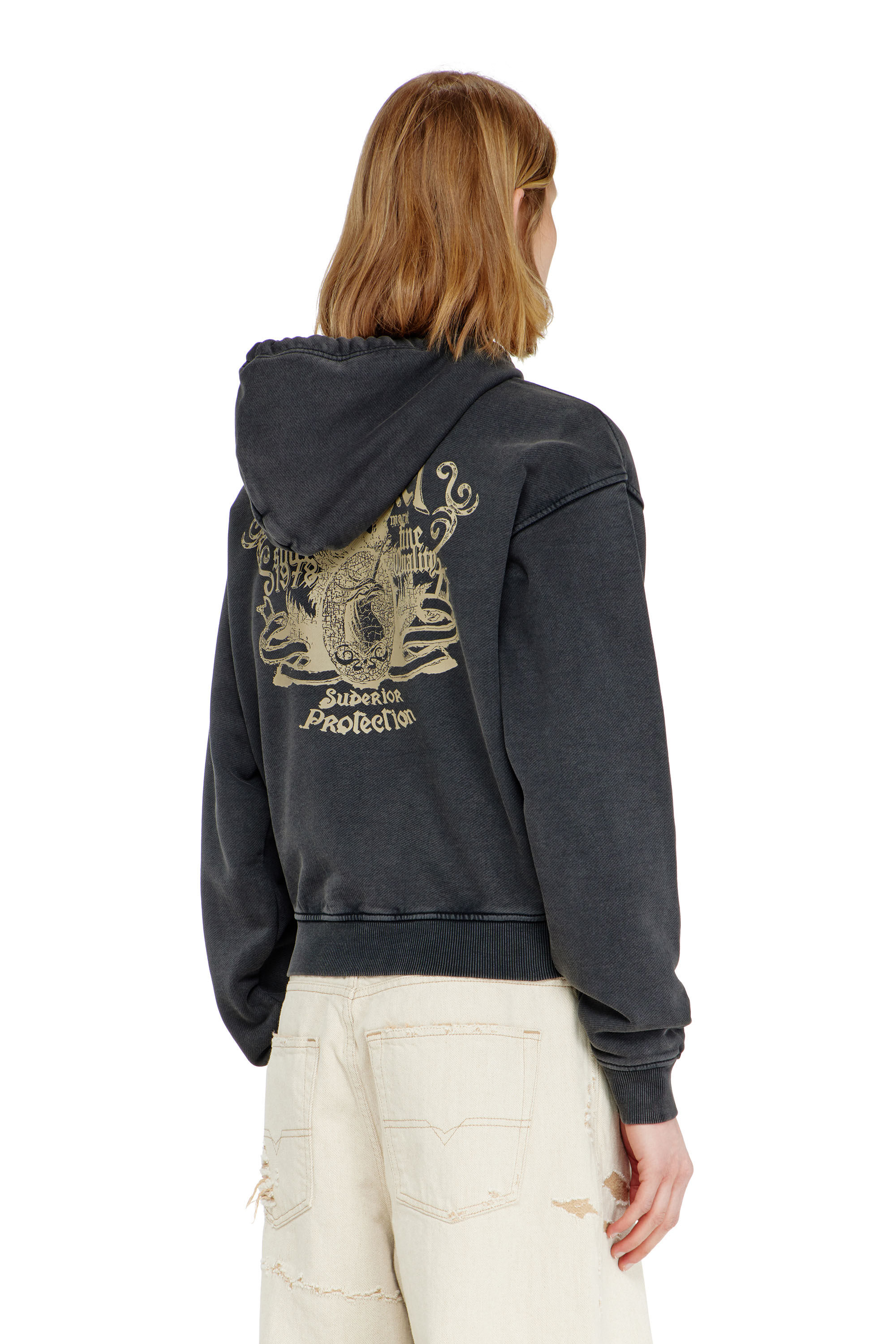 Diesel - F-PHOENY, Sudadera con capucha, estampados y tachuelas de strass Mujer in ToBeDefined - 4
