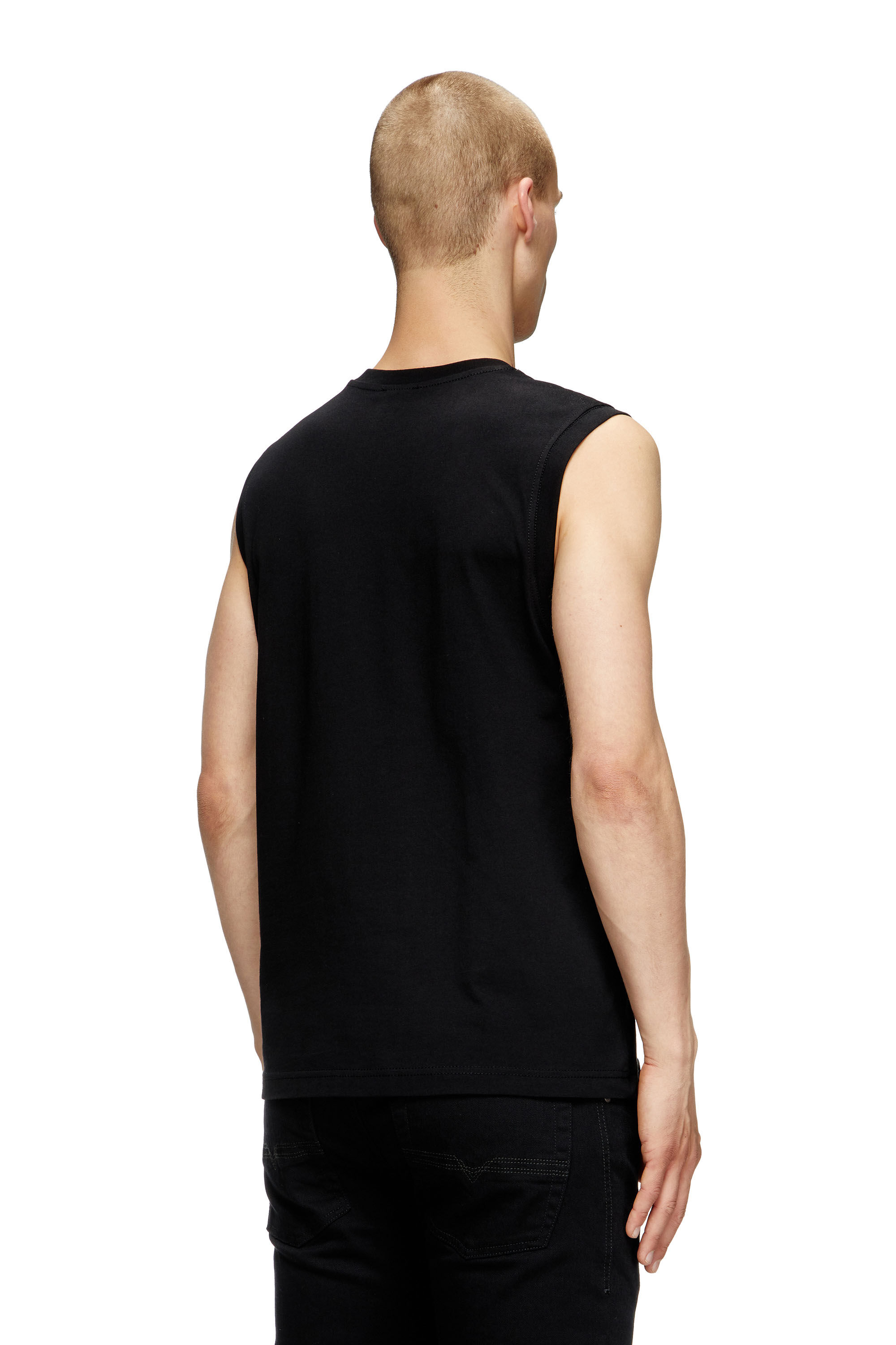 Diesel - T-ISCO-DIV, Camiseta sin mangas con logotipo estampado en el pecho Hombre in Negro - 4